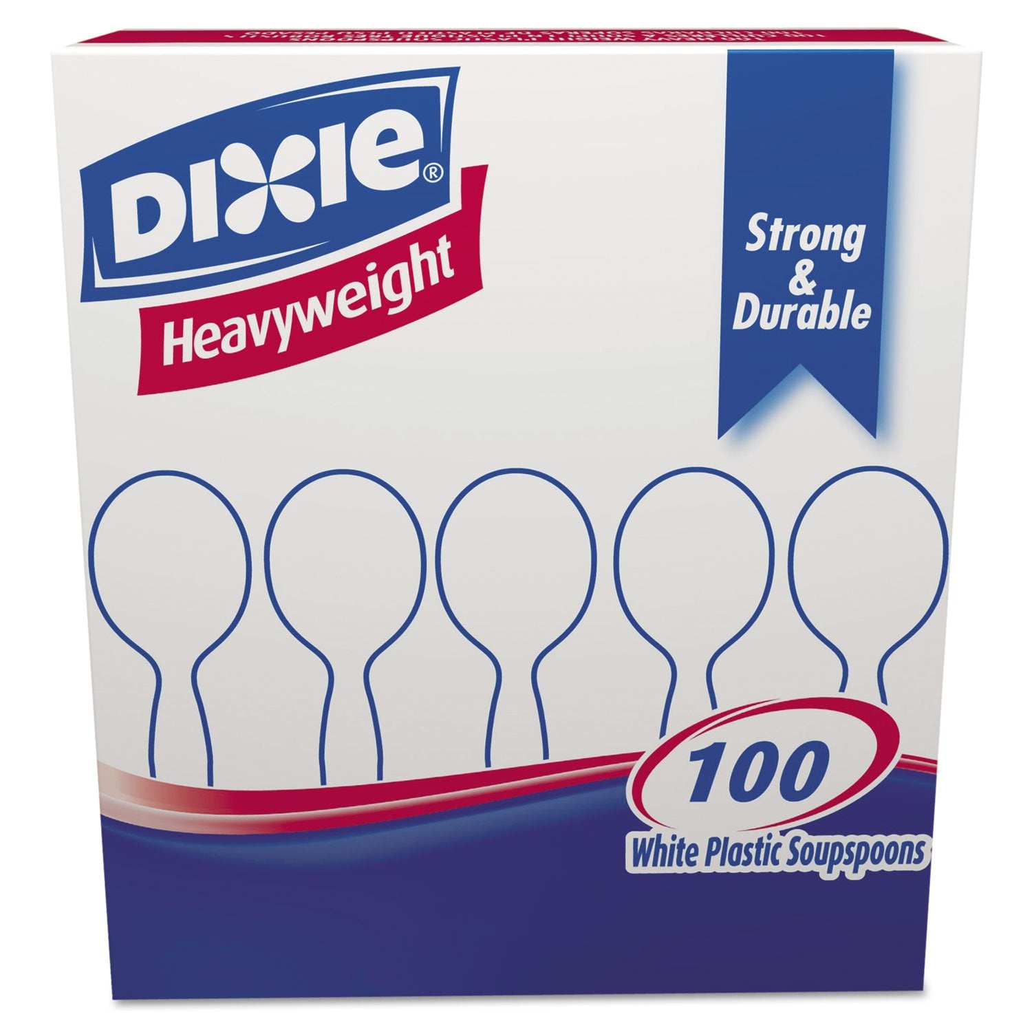 Dixie Sh207Ct Plastic Cutlery, Heavyweight Soup Spoons, White, 1000 Per Carton