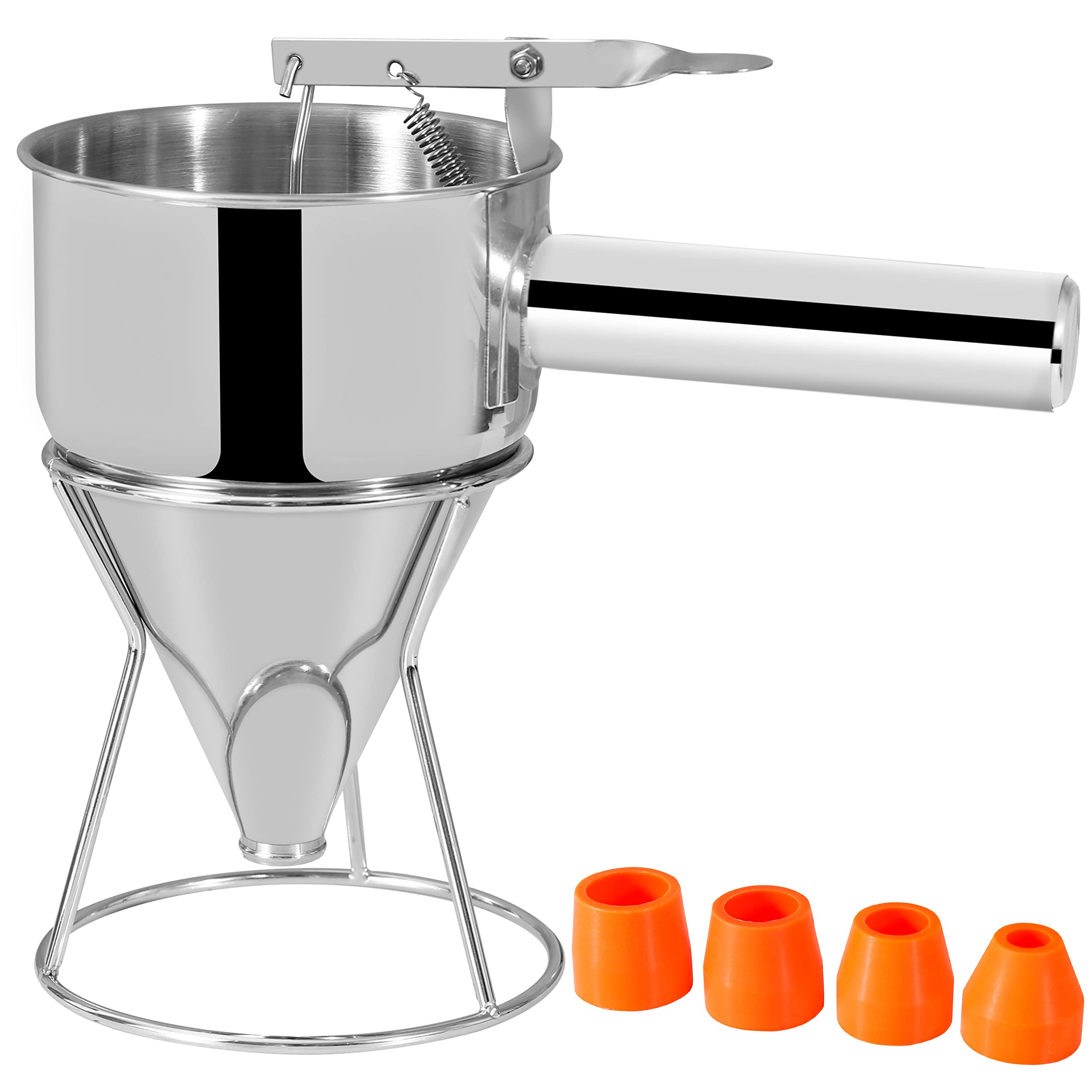 Egiemr Pancake Batter Dispenser For Thick Batter, Funnel Cake Batter Dispenser Great For Cupcake, Waffle &Takoyaki, Pro Stainles