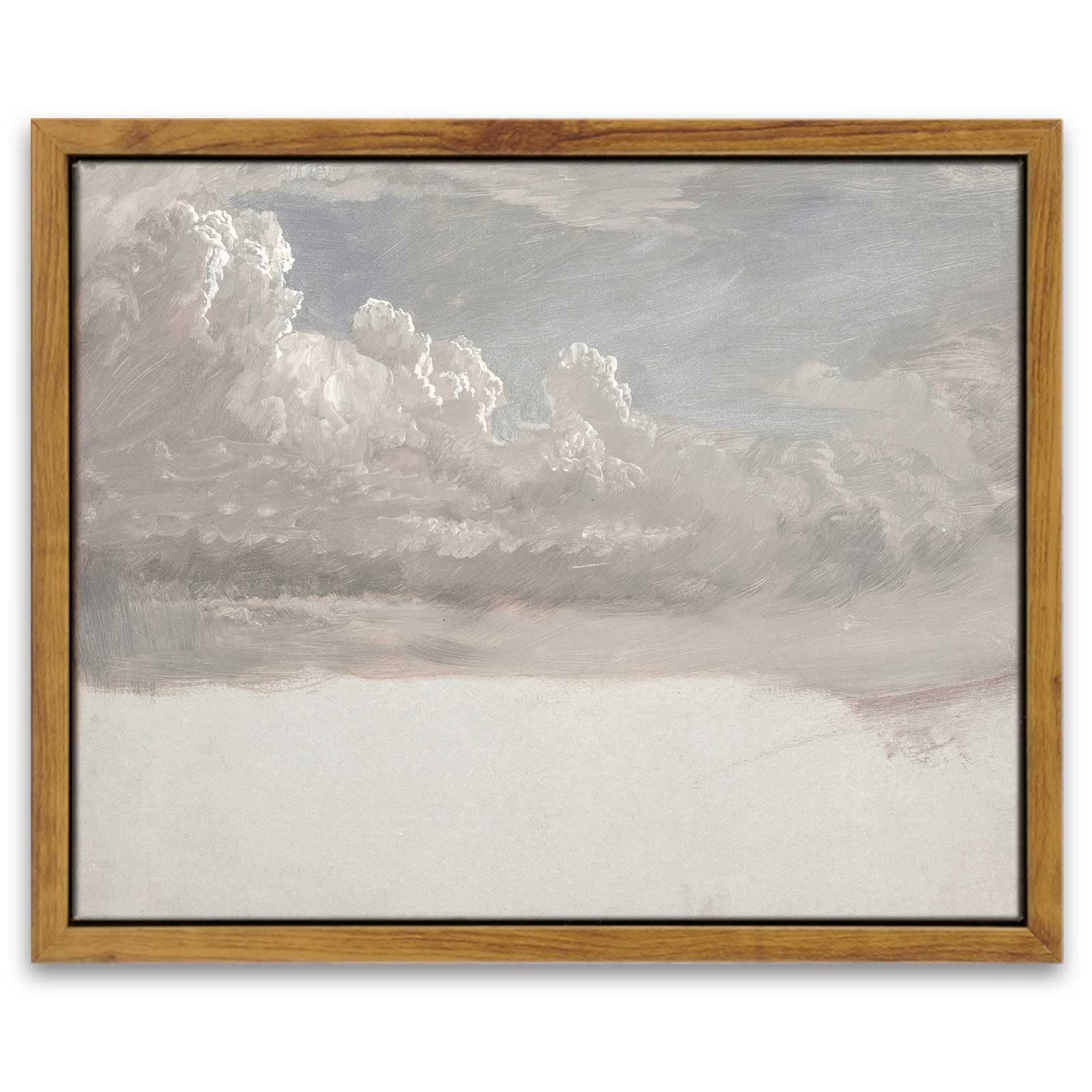 Insimsea Framed Canvas Wall Art Vintage Decor, Home Decor Classical Oil Painting Cloud Study Canvas Prints Wall Decorations Bath