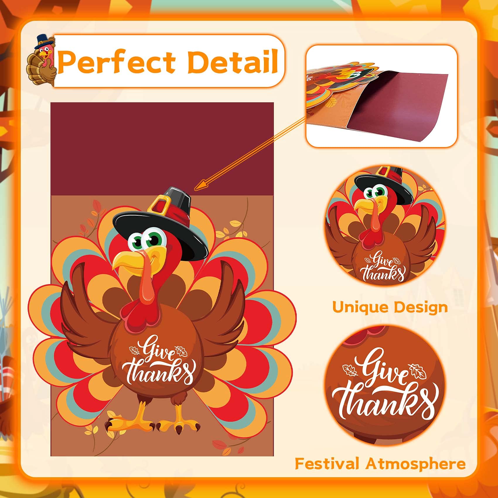Thanksgiving Cutlery Holder Set 24Pcs Thanksgiving Table Decor Set Thanksgiving Table Setting Decorations Thanksgiving Turkey Ut