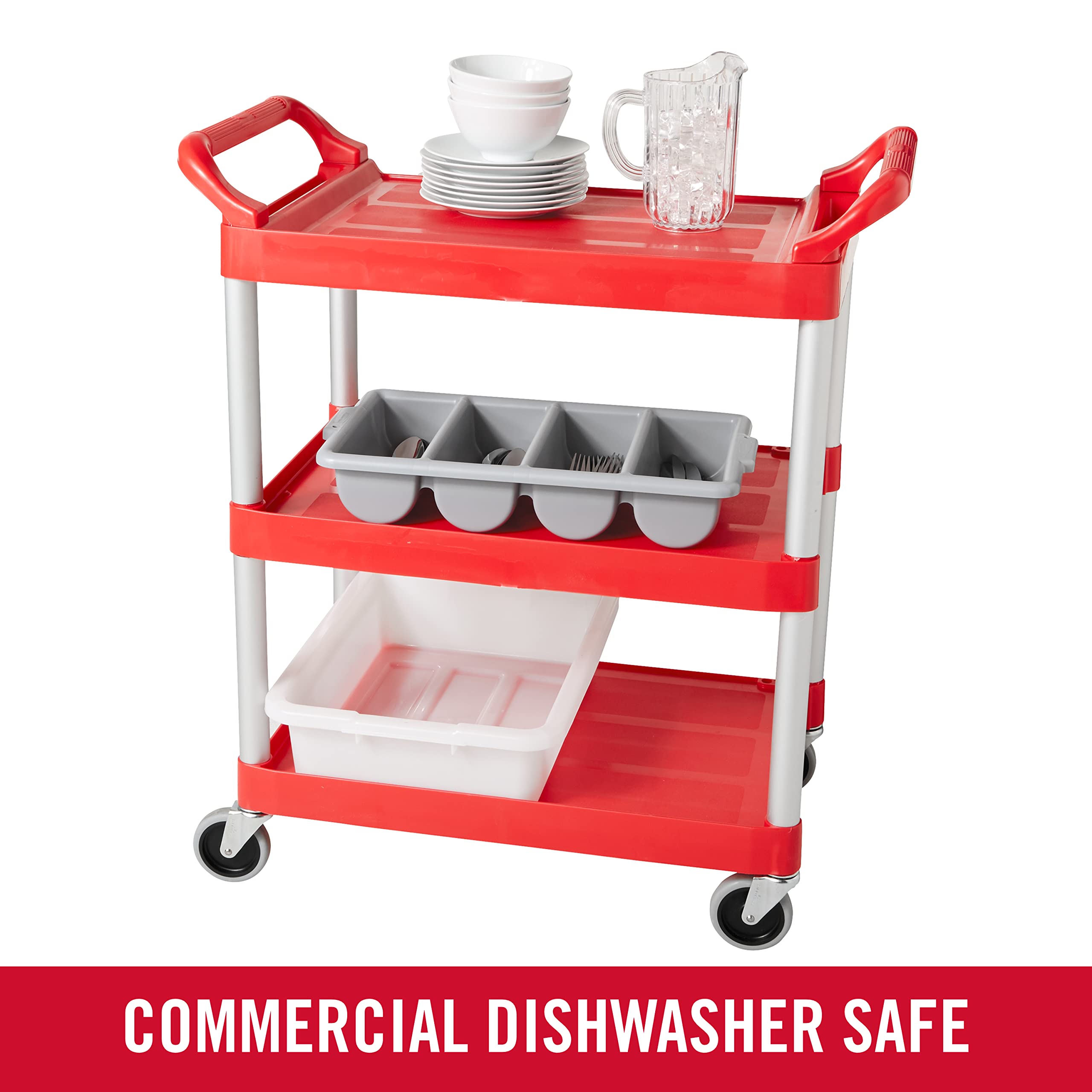 Rubbermaid Commercial Products Standard Bus/Utility Box, 4.6-Gallon, Gray, Plastic, Heavy Duty Restaurant Wash Basin/Dish Washin