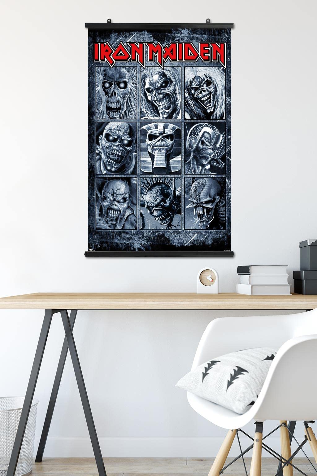 Trends International Iron Maiden - Grid Wall Poster, 22.375'' X 34'', Poster & Mount Bundle