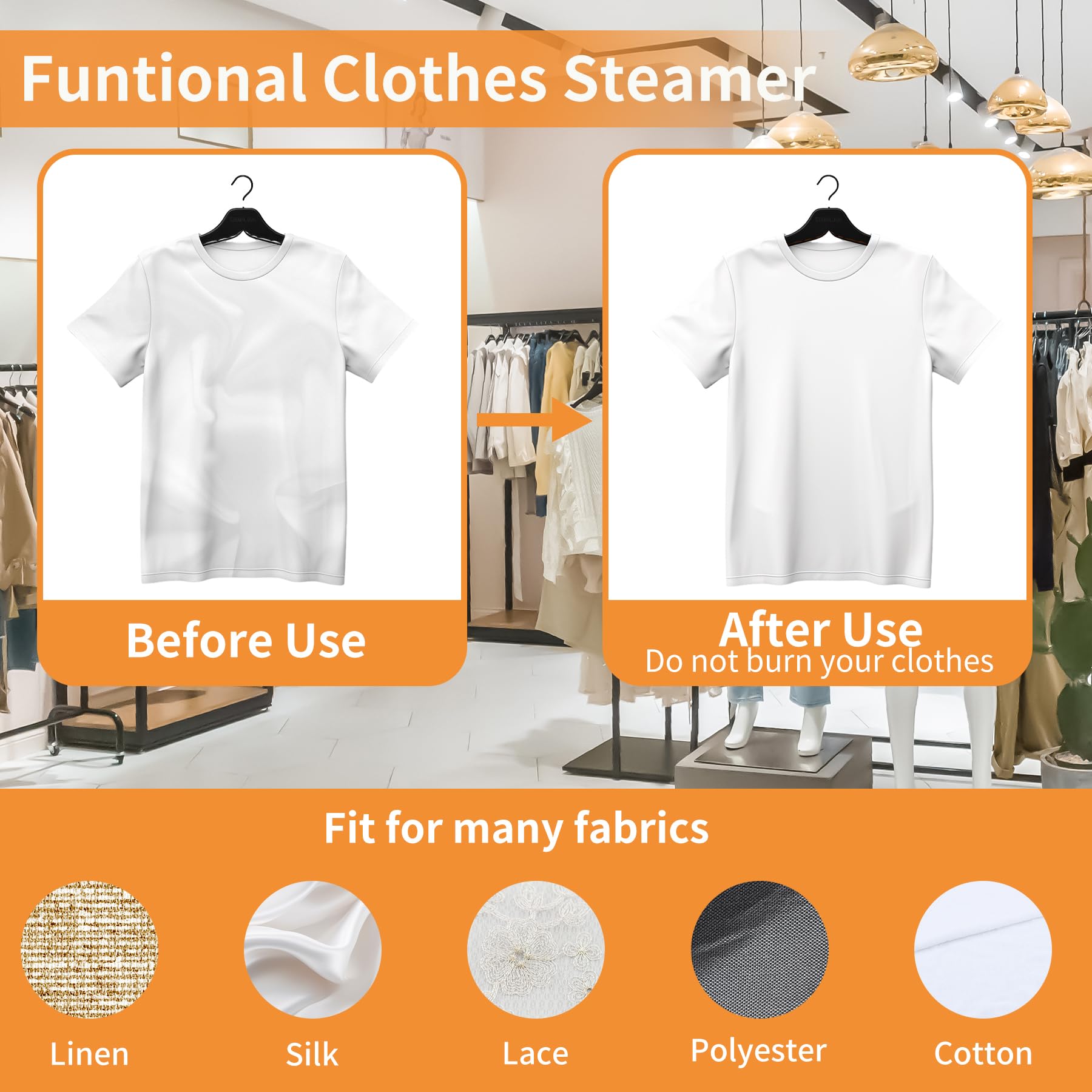 Steamer Iron,Handheld Clothing Steamer Travel Mini,Portable Steamer For Clothes,180 Rotatable,Ironing & Steaming 2 In 1,Dorm Roo