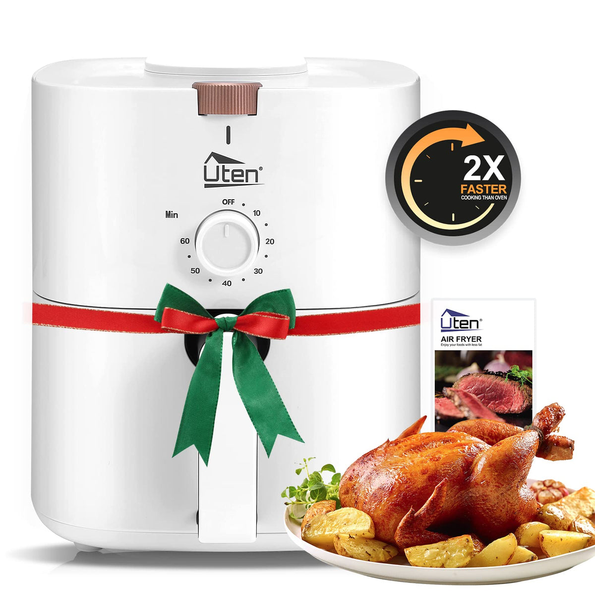 4.2 Quart Compact Air Fryer,4L 1500W Air Fryer Oven Pizza Cooker With Rapid Air Circulation,30 Minute Timer And Adjustable Tempe