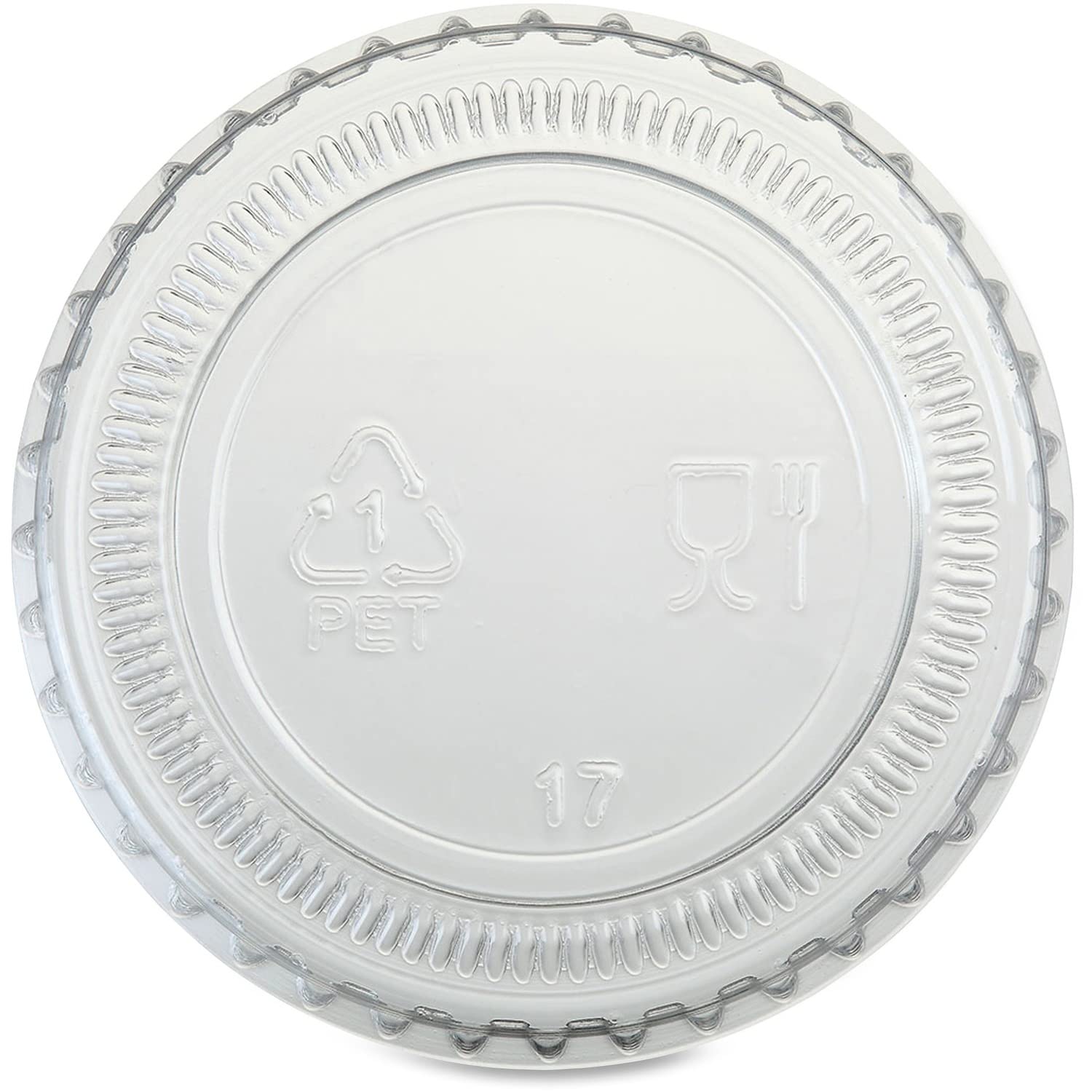 Genuine Joe 19061 Portion Cup Lids, 1Oz., 50Bg/Ct, Clear