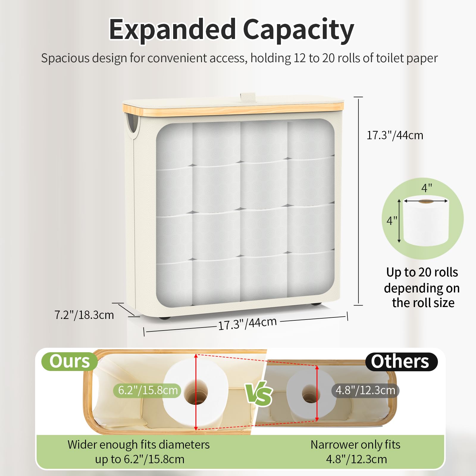 Toilet Paper Storage, 32L Large Toilet Paper Basket Organizer For Bathroom, Toilet Paper Storage Holder Stand With Lid, Footbase
