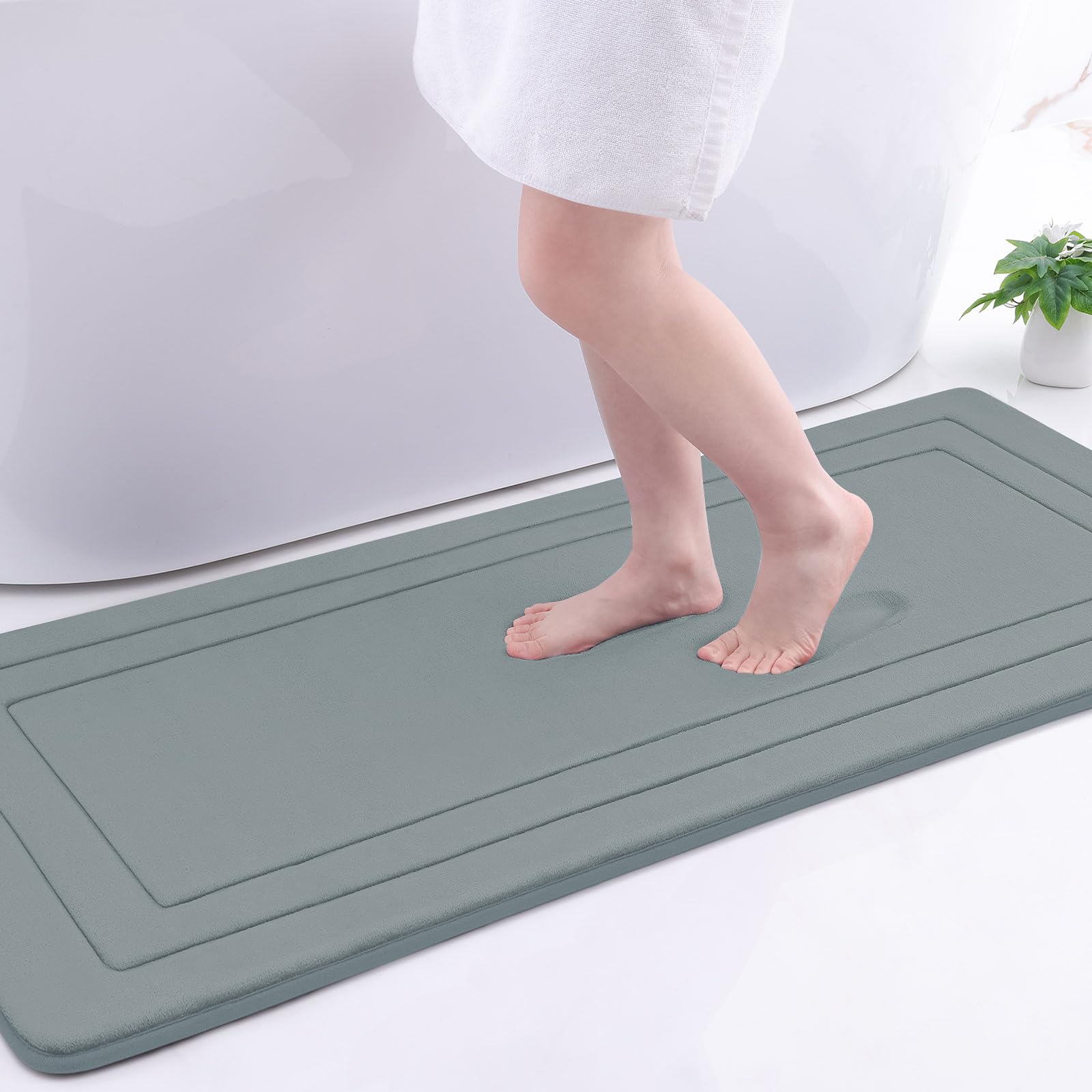 Arotive Memory Foam Bathroom Rug Mat 54X24, Ultra Soft And Absorbent Bath Mat, Machine Wash Dry, Comfortable Bath Rug Carpet For