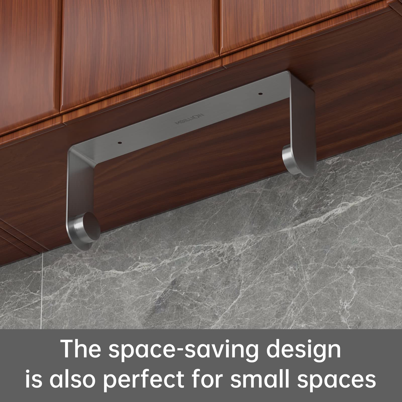 Mbillion Kitchen Paper Towel Holder Under Cabinet Wall Mount And Self-Adhesive Paper Towel Rack Premium Grade Sus304 Stainless S