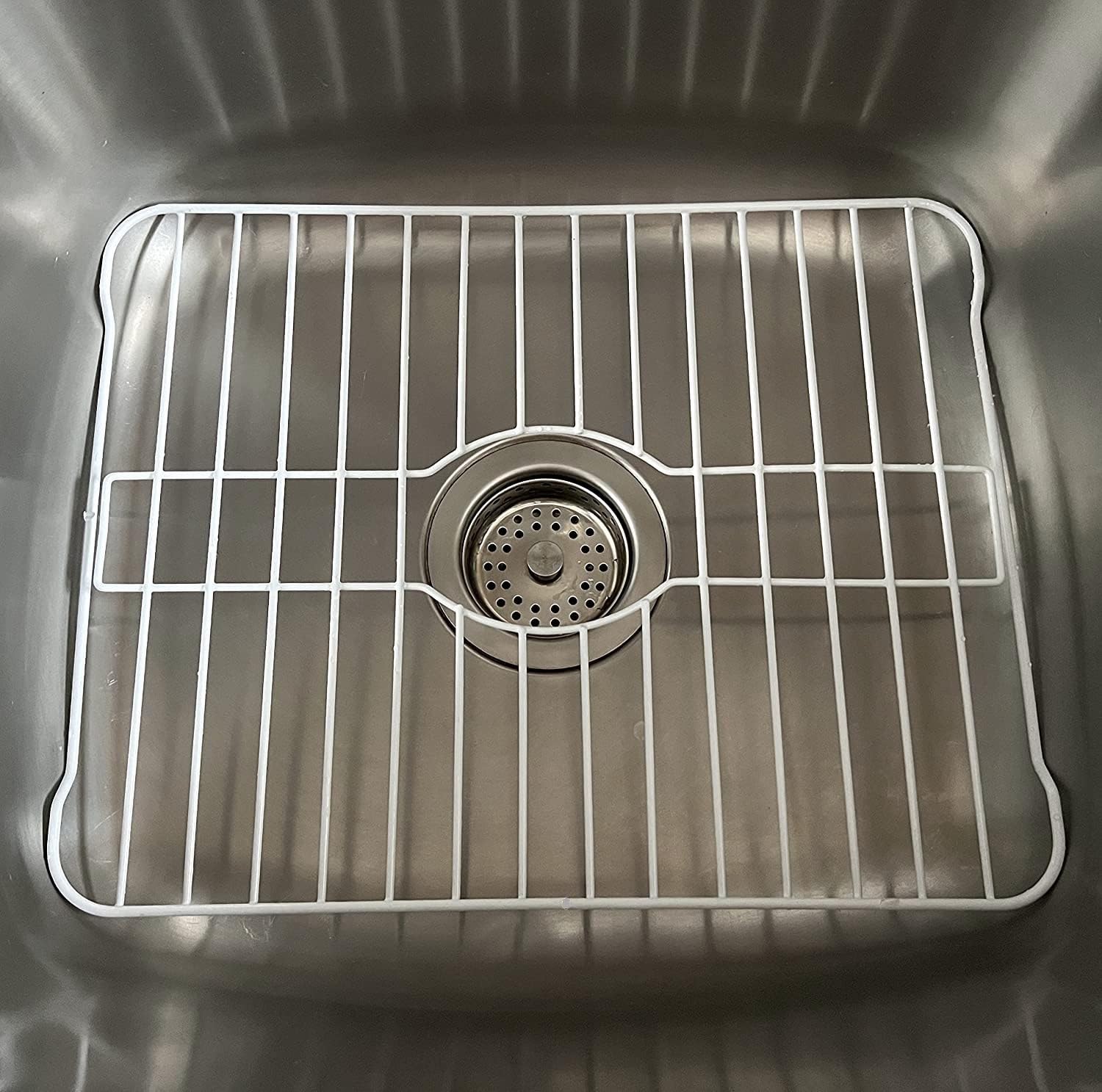 Sofinni Sink Protectors For Kitchen Sink Bottom With White Coating Sink Grate Insert Grid Sink Bowl Drying Rack Steel Medium (12