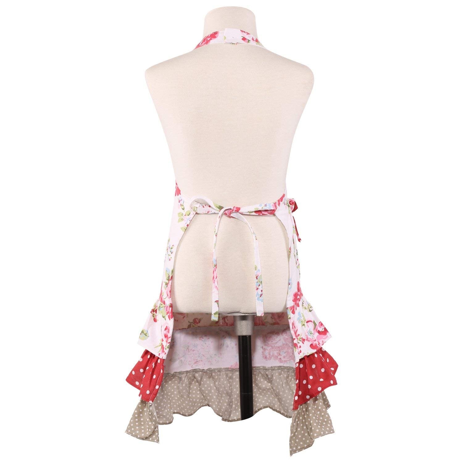 Neoviva Children Kitchen Aprons For Girls With Pocket For Matching Mother And Daughter Apron Set, Style Doris, Floral Lollipop R