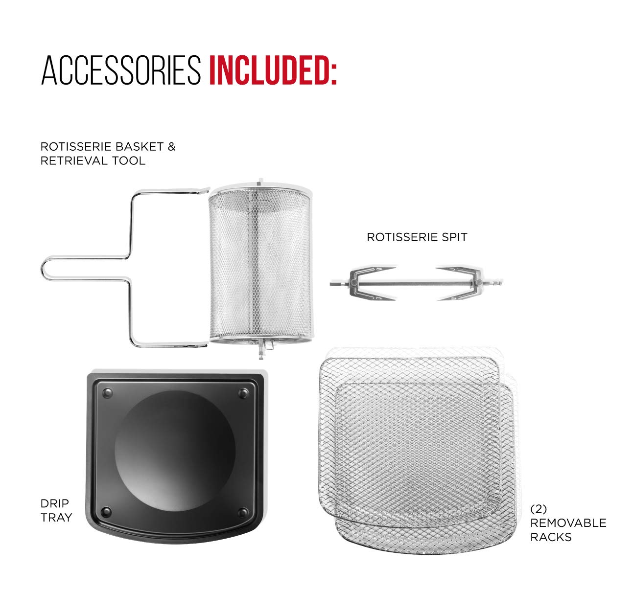 Chefman 6.3-Qt 4-In-1 Digital Air Fryer+, Rotisserie, Dehydrator, Convection Oven, Xl Family Size, 8 Touch Screen Presets, Bpa-F