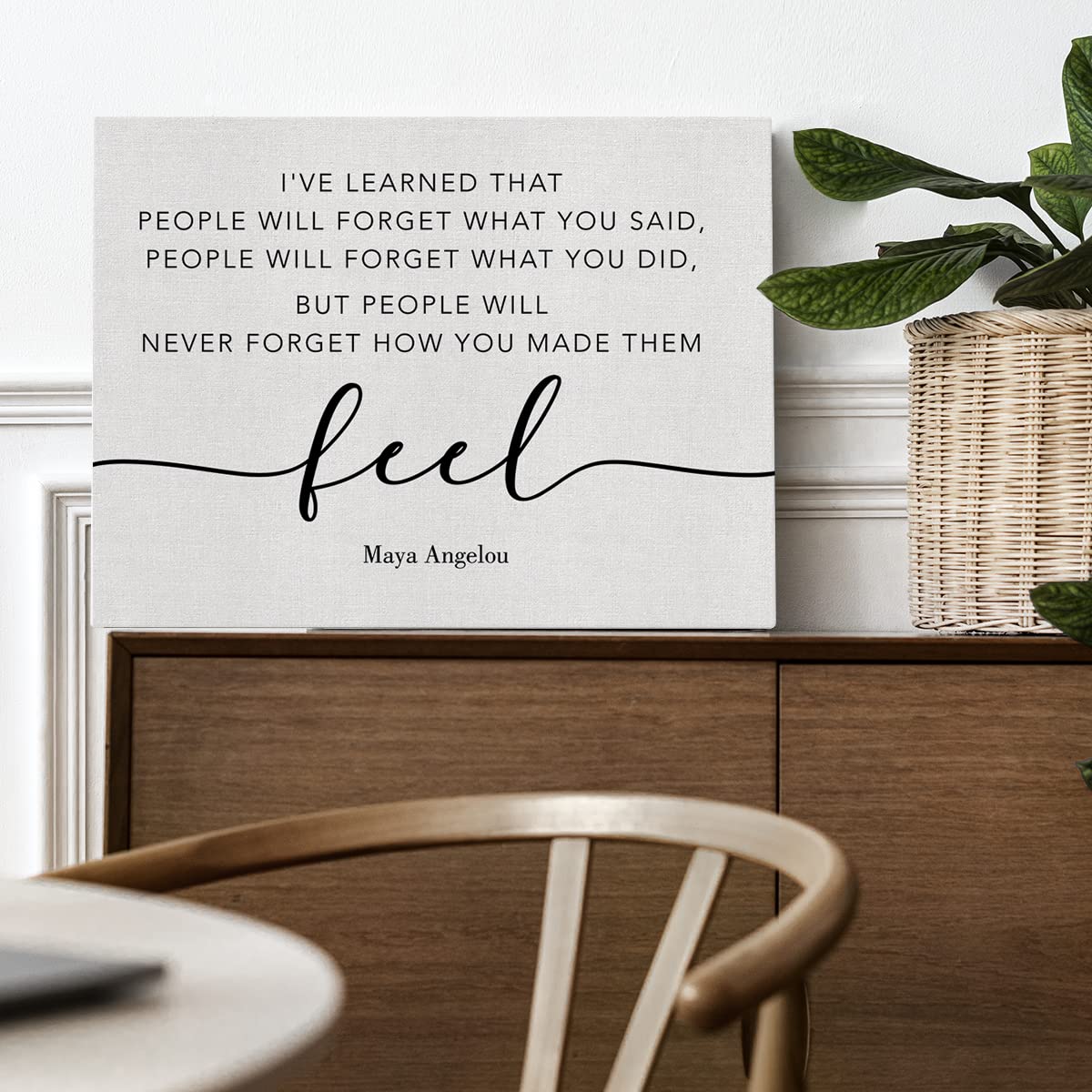 Inspirational Canvas Wall Art Motivational Quote I'Ve Learned That People Will Never Forget How You Made Them Feel Canvas Prints