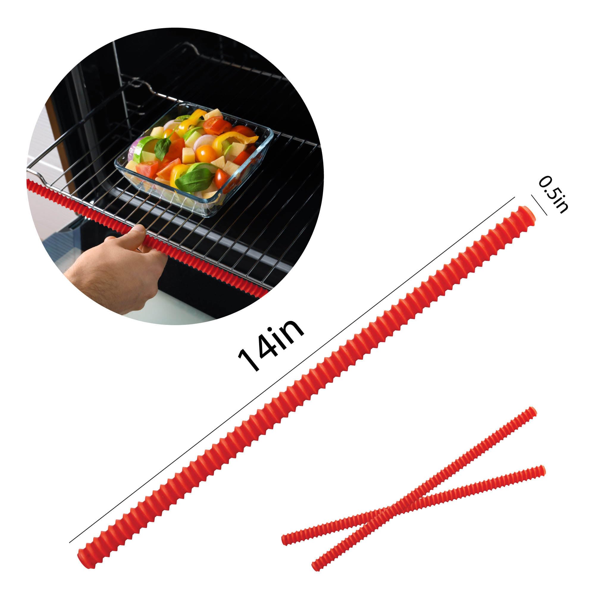 Hic Kitchen Silicone Shield, European-Grade Silicone, Set Of 2, 14-Inches X .5-Inches