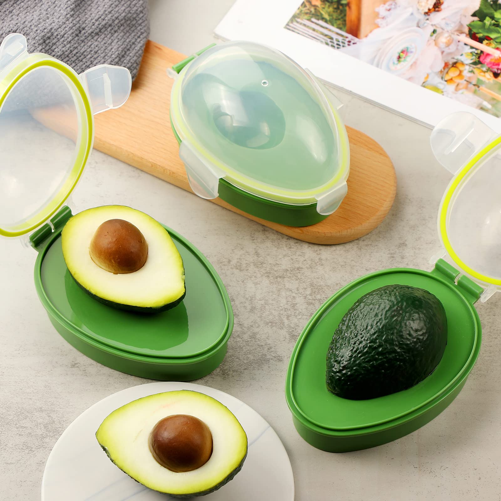 Avocado Keeper 3 Pieces Reusable Avocado Storage Container Individual Avocado Saver Avocado Pod Avocado Cover Avocado Holder Org
