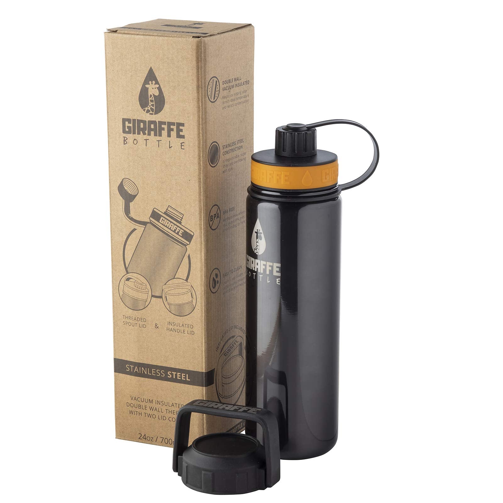 Giraffe Bottle Tower Hands Free Drinking System, Insulated Stainless Steel Bottle (Length 36 In / 91 Cm)
