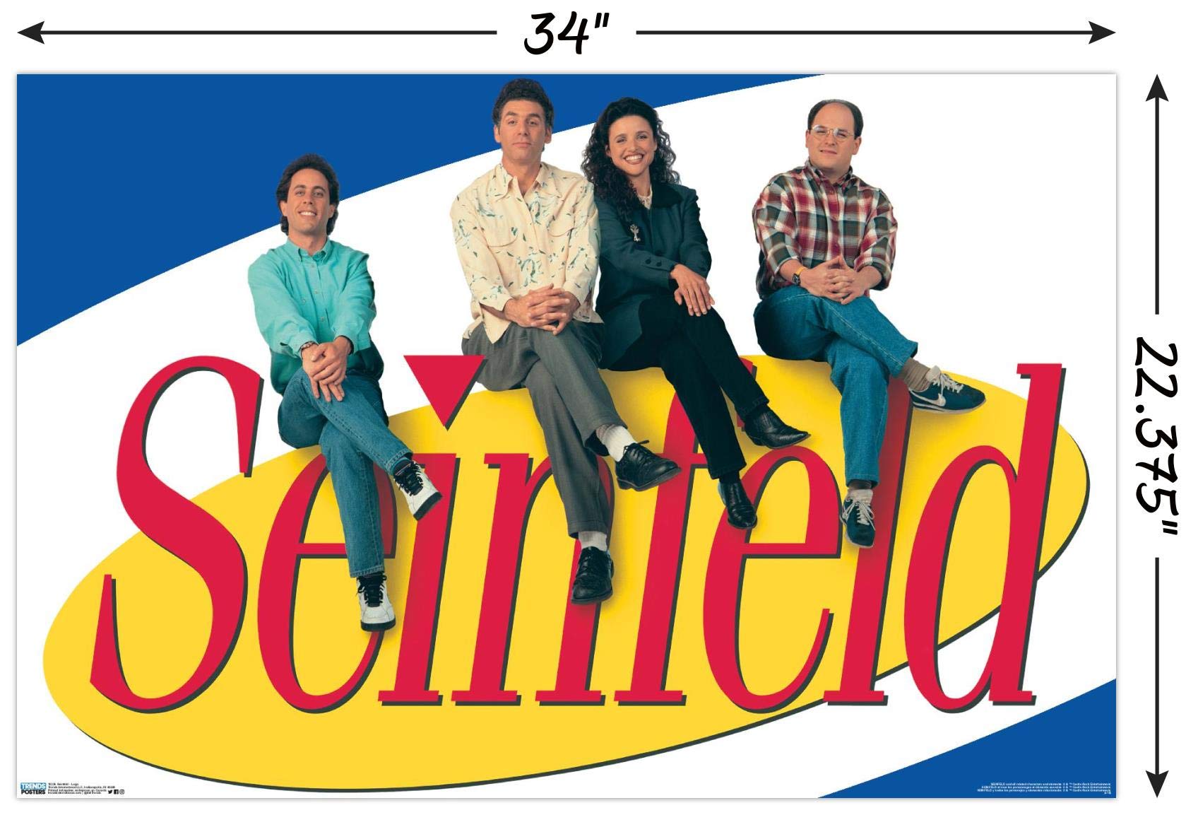 Trends International Seinfeld - Logo Wall Poster, 22.375'' X 34'', Poster & Mount Bundle