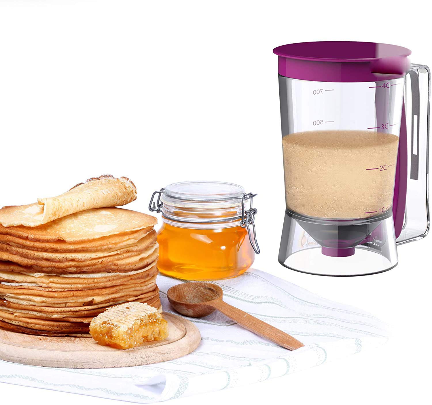 Pancake Cupcake Batter Dispenser - Perfect Baking Tool For Cupcakes Waffles, Muffin Mix, Crepes, Cake Or Any Baked Goods