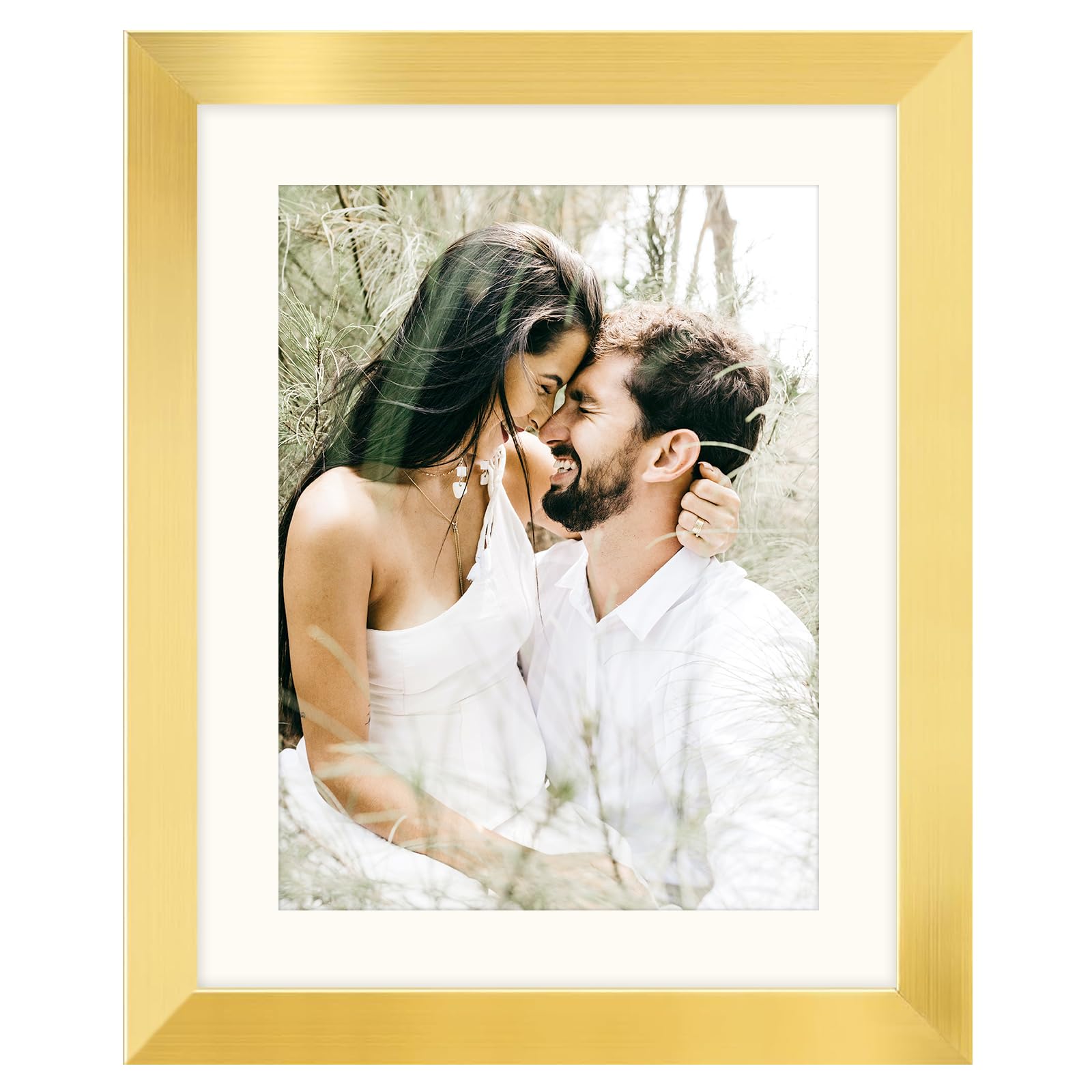 SNXJWA Gold 8x10 Picture Frame with Mat for 6x8 Display, Desk Wall Photo Frame for Horizontal and Vertical, 1 Pack