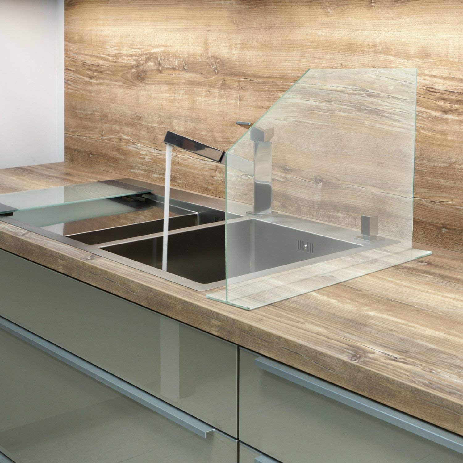 Source One Deluxe Acrylic Sink Splash Guard 24 X 18 Inches