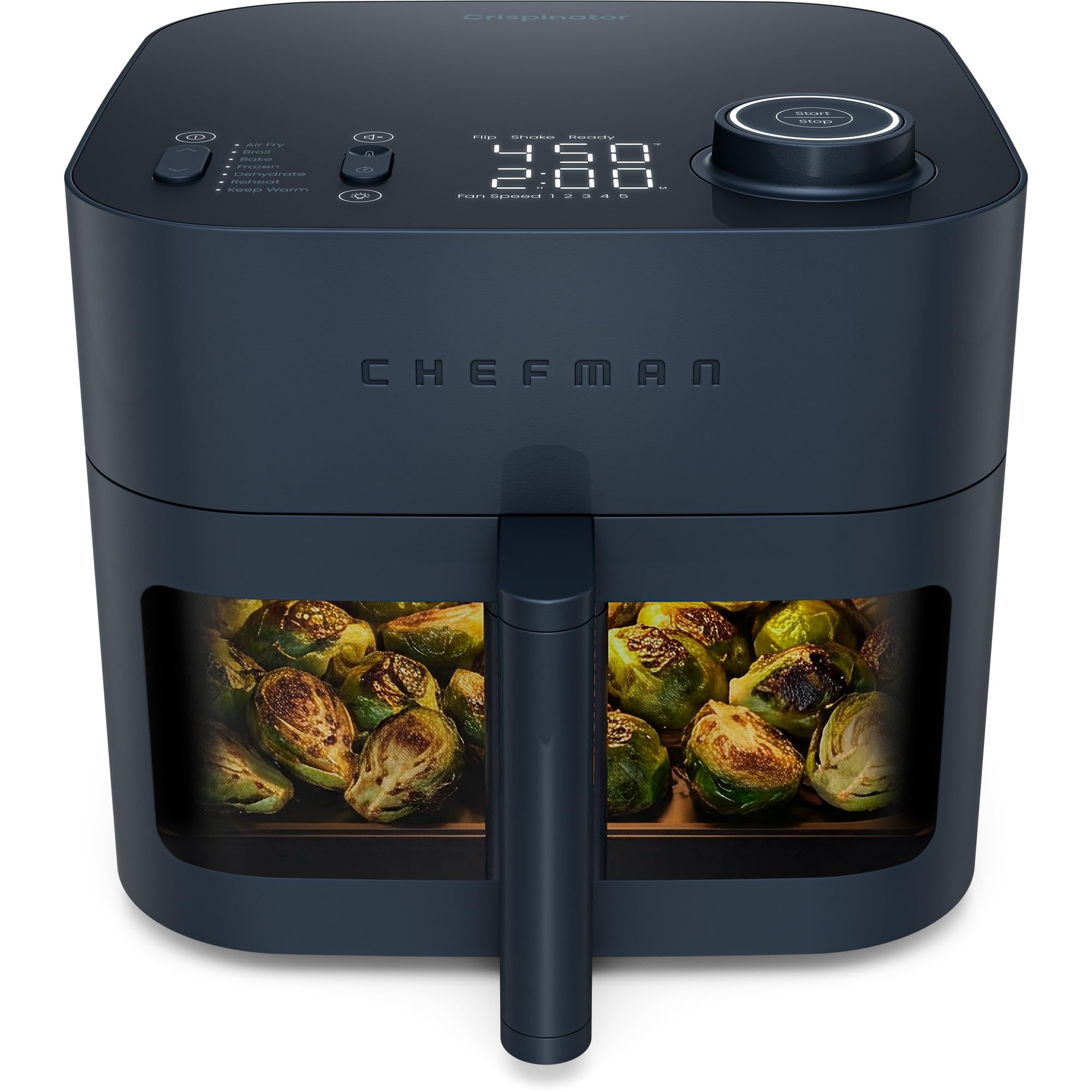 Chefman Crispinator Air Fryer 7-in-1 with 8 Qt Capacity, 450F Max Temp & TurboFry Pro Technology for Fast, Even Results, Bake, B