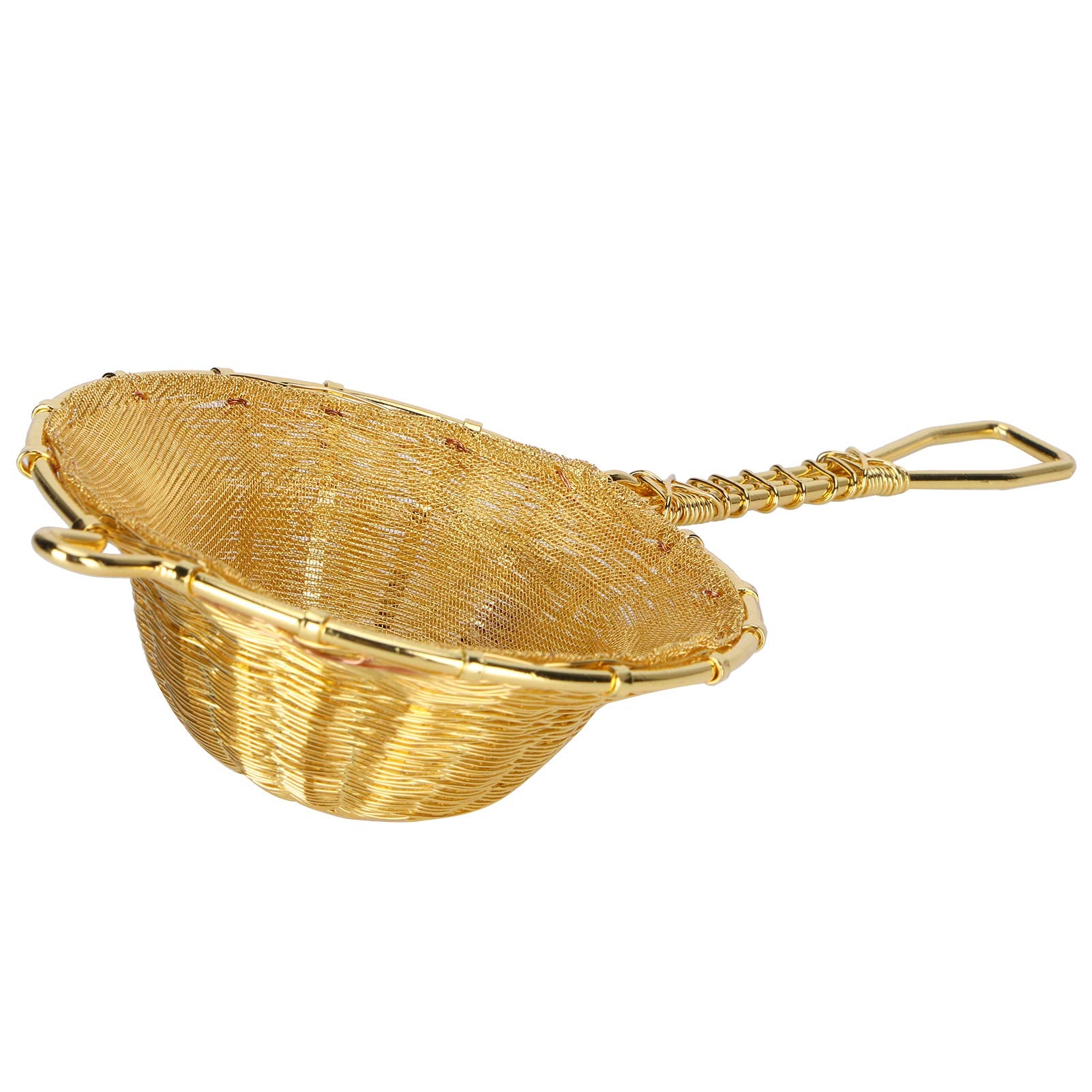 Copper Tea Infuser, Tea Infuser Strainer Scoop Pure Copper Reusable Loose Leaf Teapot Filter For Home Office, Vintage Gold