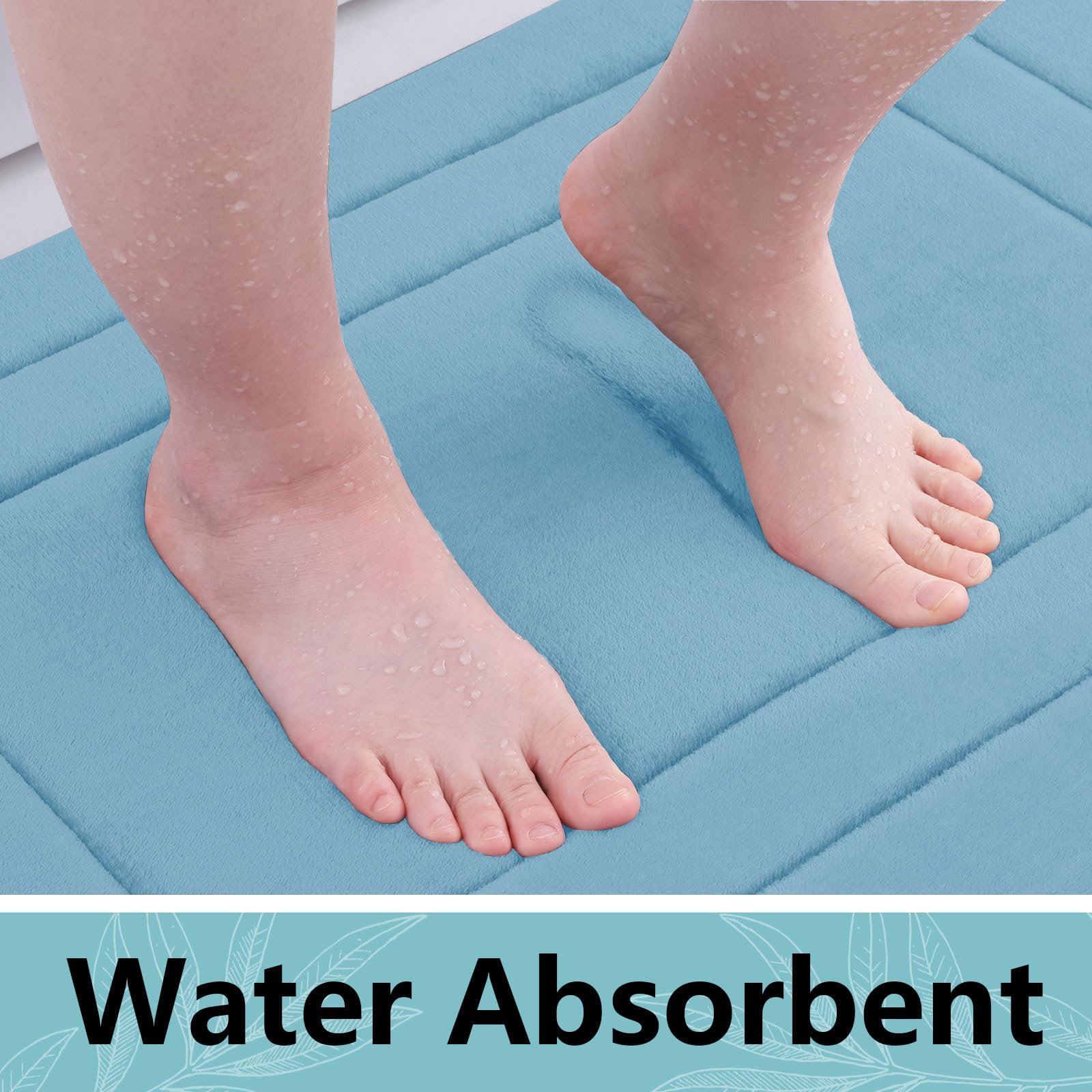 Arotive Memory Foam U-Shaped Toilet Rugs 47X24, Super Soft Absorbent Contoured Bathroom Rugs, Machine Washable Contour Bath Mats