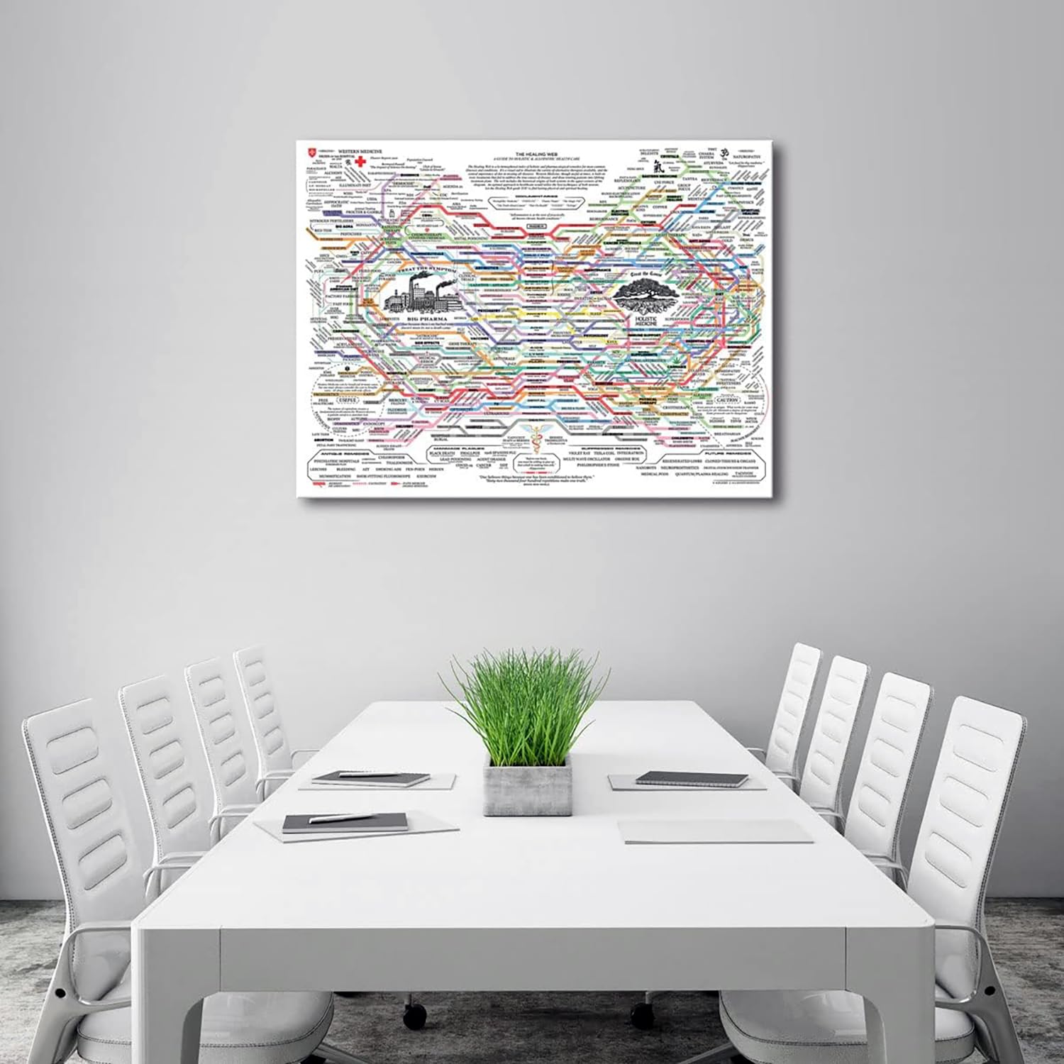 Generic The Healing Web Poster - Natural Remedies Chart 24X36Inch-Framed