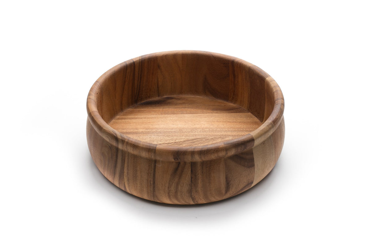 Ironwood Gourmet Large Bead Rim Petaluma Salad Bowl, Acacia Wood, Brown, 12 X 12 X 4 Inches