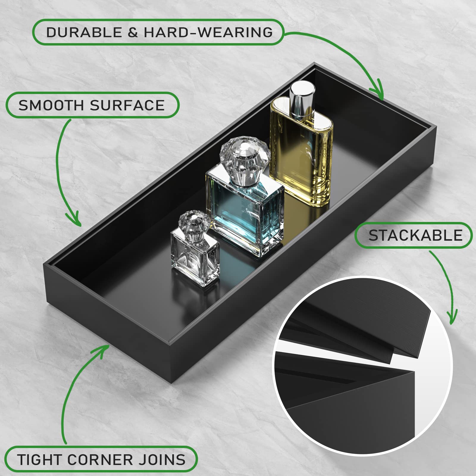 Toilet Tank Tray For Modern Black Bathroom Decor Set Of 2 Toilet Tank Topper Paper Storage Decorative Organizer Box Wood Vanity