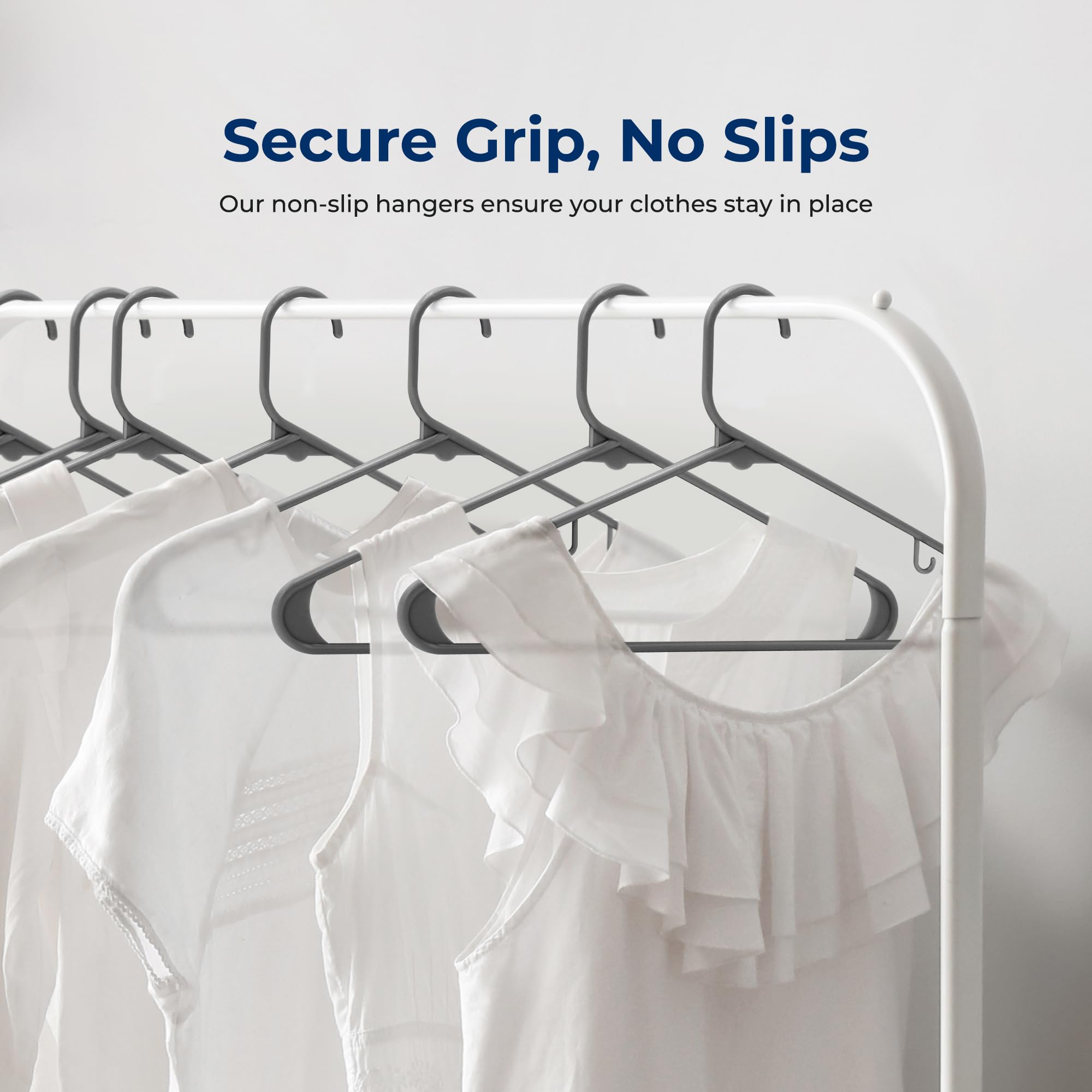 Serenelife 200 Pieces Plastic Hangers - Space Saving, Heavy Duty, Slim, Clothes Hanger Set, Ideal For Laundy/Daily Use, Can Hold