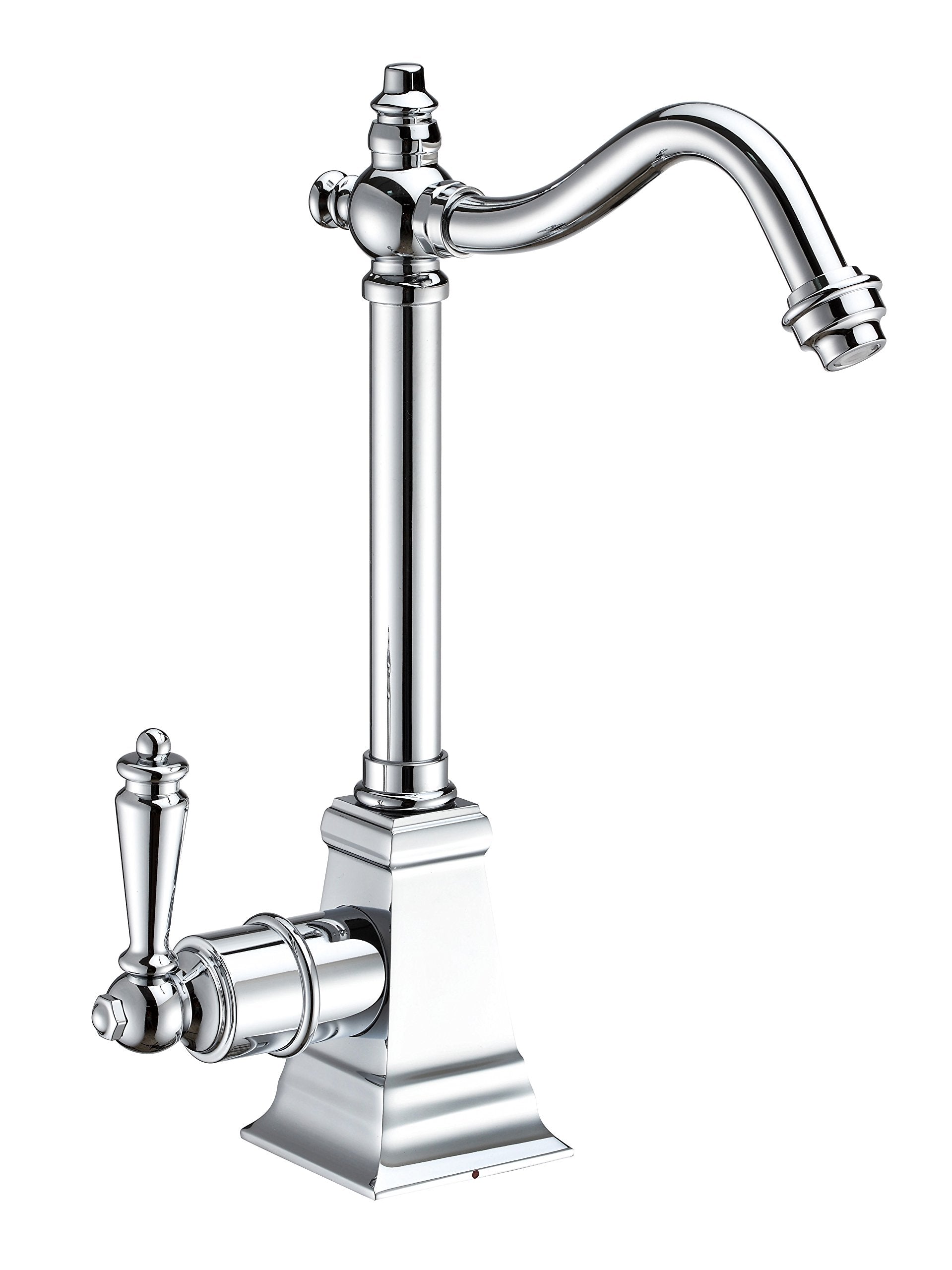 Whitehaus Collection Whfh-H2011-C Forever Hot Point Of Use Instant Water Faucet With Traditional Spout And Self Closing Handle,