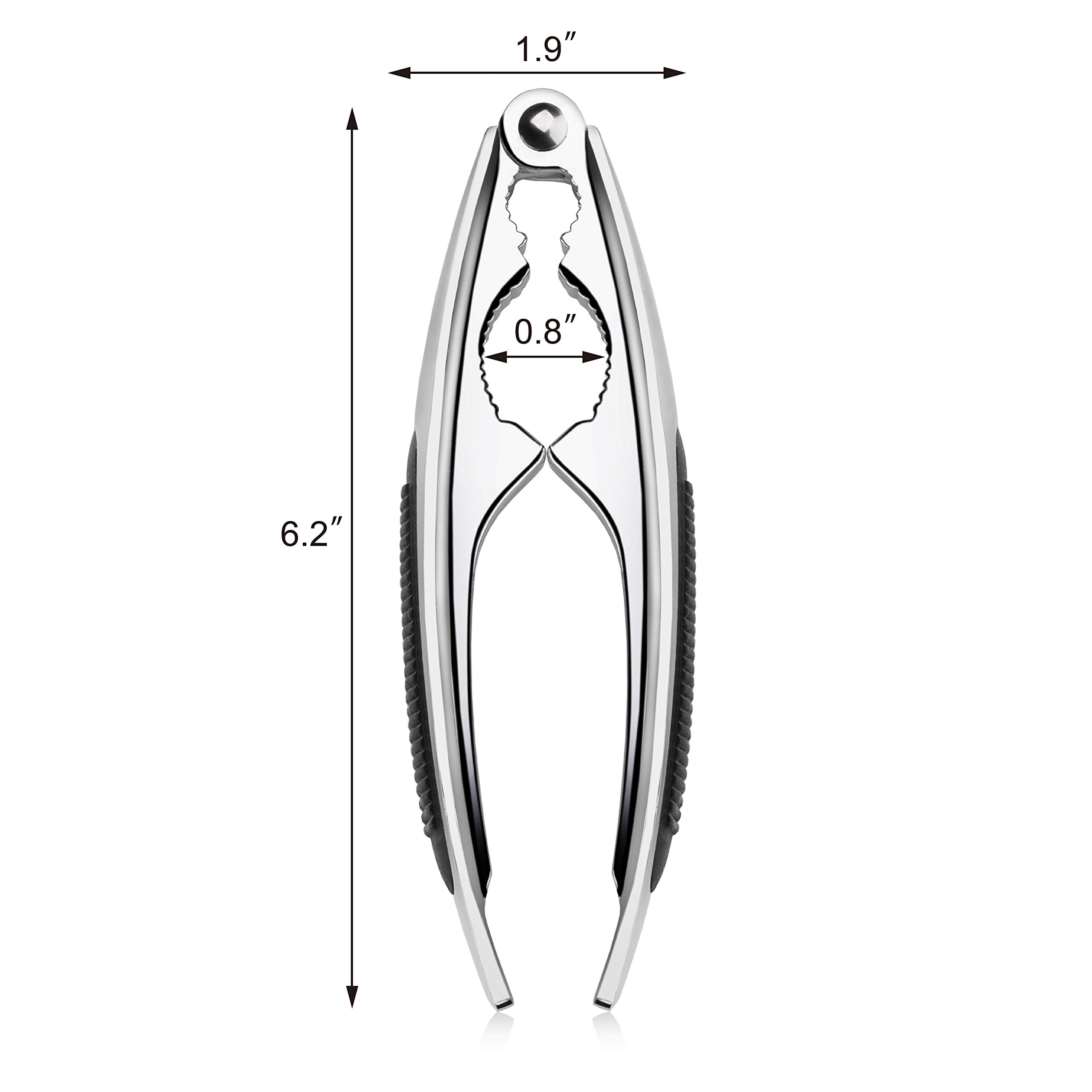 New Star Foodservice 27969 Die Cast Zinc Alloy Lobster Nutcracker Seafood Cracker With Soft Rubber Grips, 6'', Silver