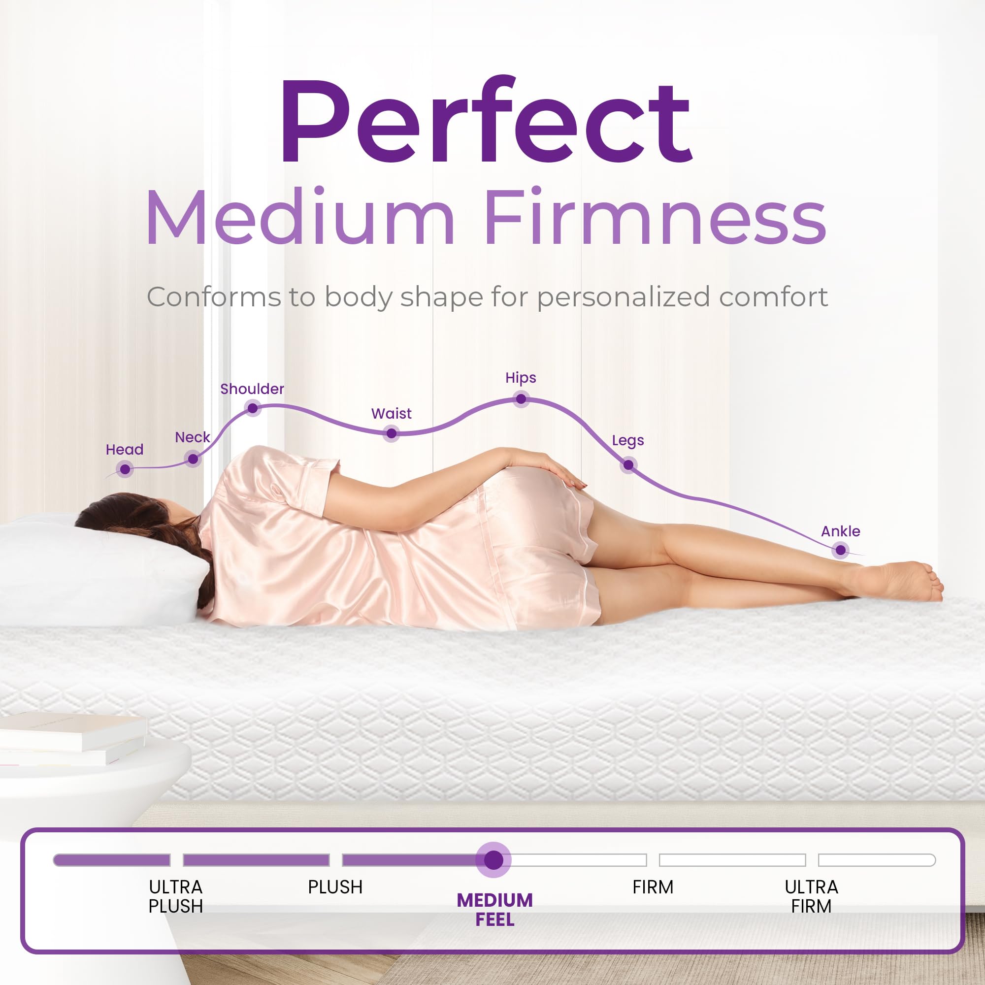 Gaeste 12 Inch Cal King Cooling Gel Memory Foam Mattress Medium Firm For Cool Sleep Pressure Relieving Certipur-Us Certified Con