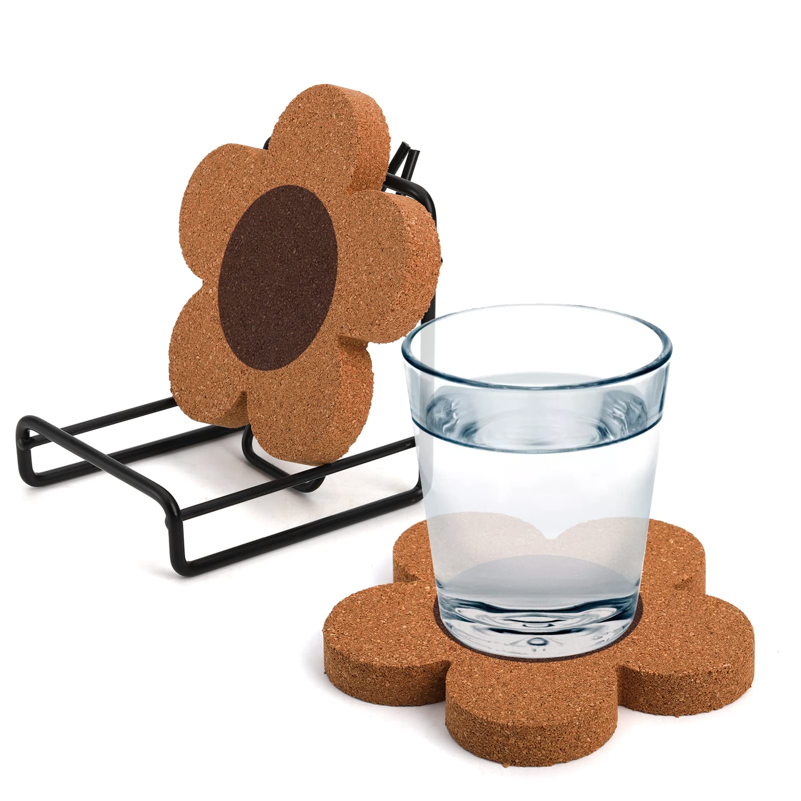 Soujoy 6 Pack Metal Coaster Holders, Coaster Stands For Both Round And Square Coasters, Minimalist Holder Caddy, Easy Storage An