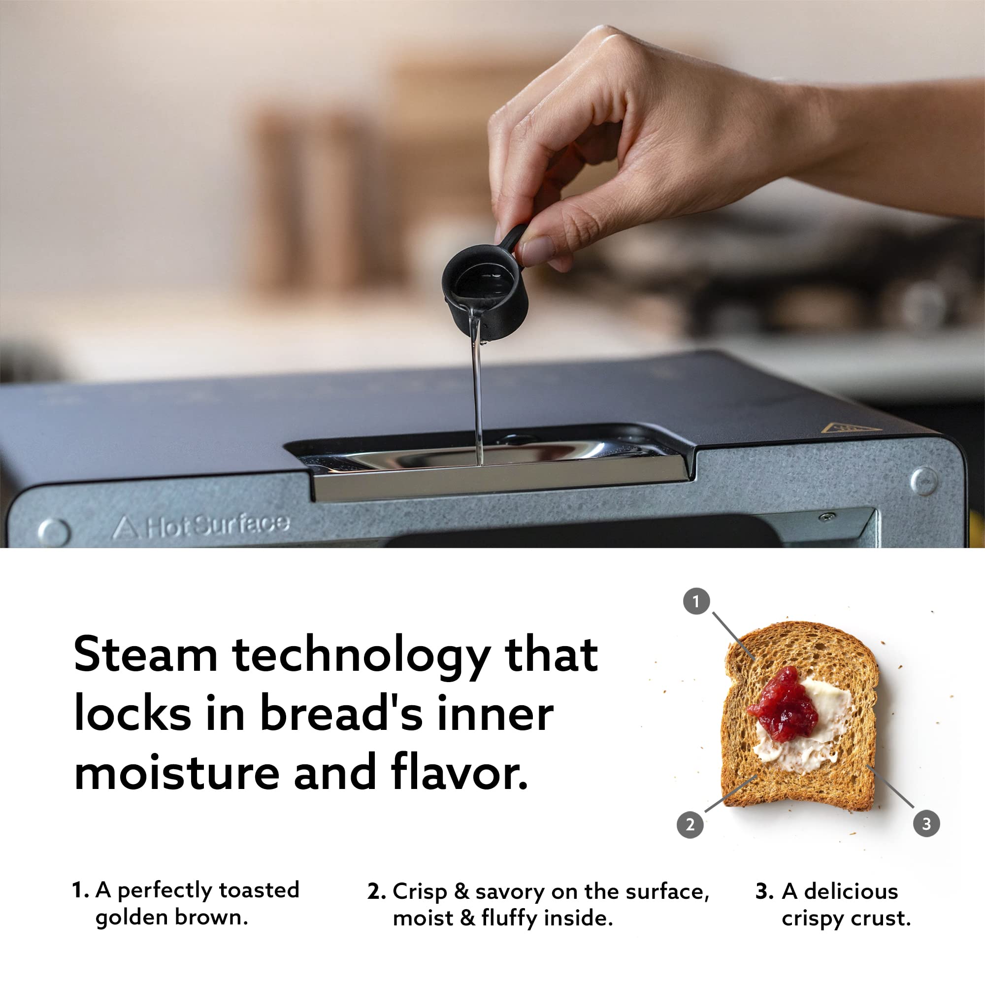 Balmuda The Toaster | Steam Oven Toaster | 5 Cooking Modes - Sandwich Bread, Artisan Bread, Pizza, Pastry, Oven | Compact Design