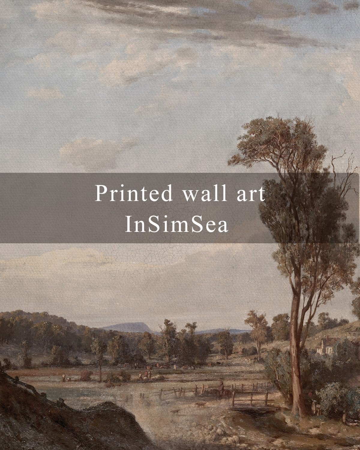 Insimsea Framed Wall Art For Living Room Classical Landscape Canvas Wall Decor Rustic Countryside Scenery Artworks Canvas Print