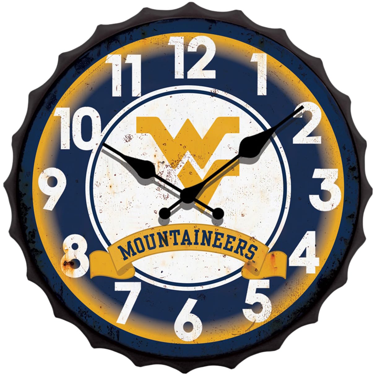 West Virginia University Bottle Cap Clock