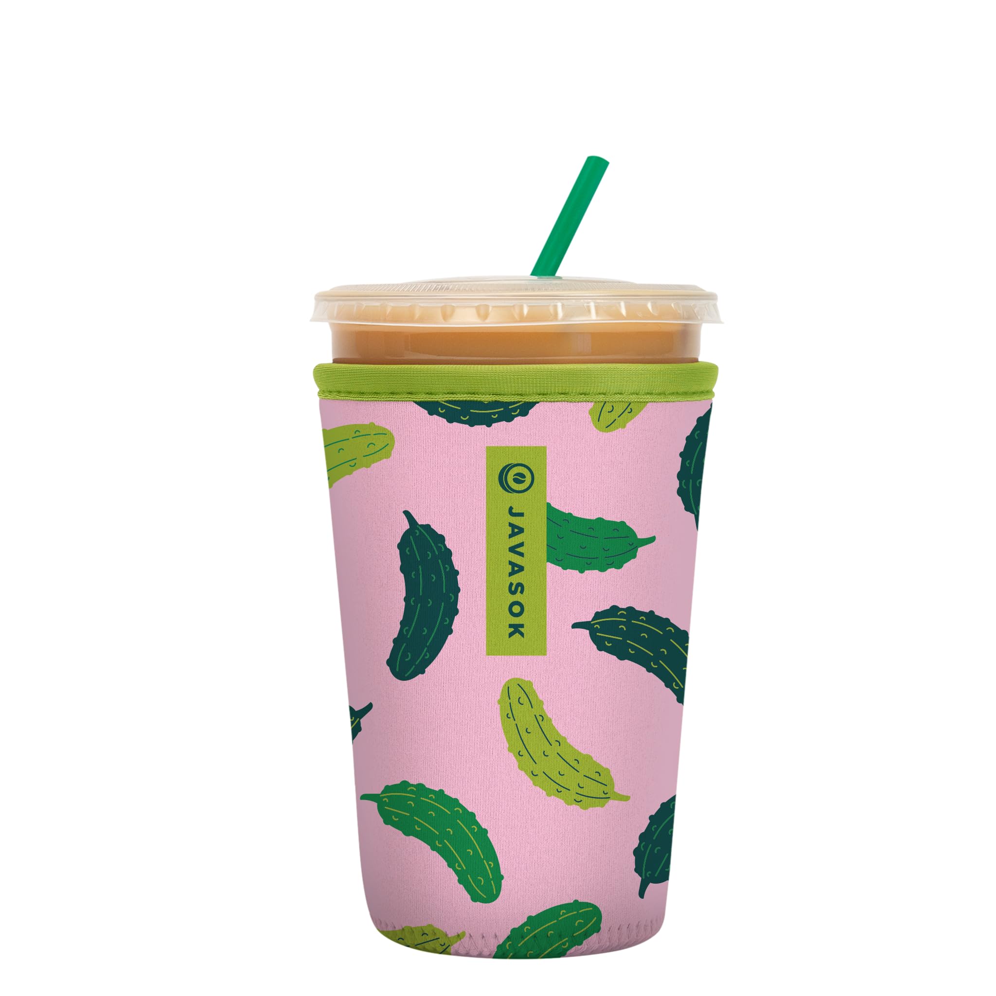 Sok It JavaSok Iced Coffee & Cold Soda Insulated Neoprene Cup Sleeve (Pickle Me Pink, Medium: 22-28oz)