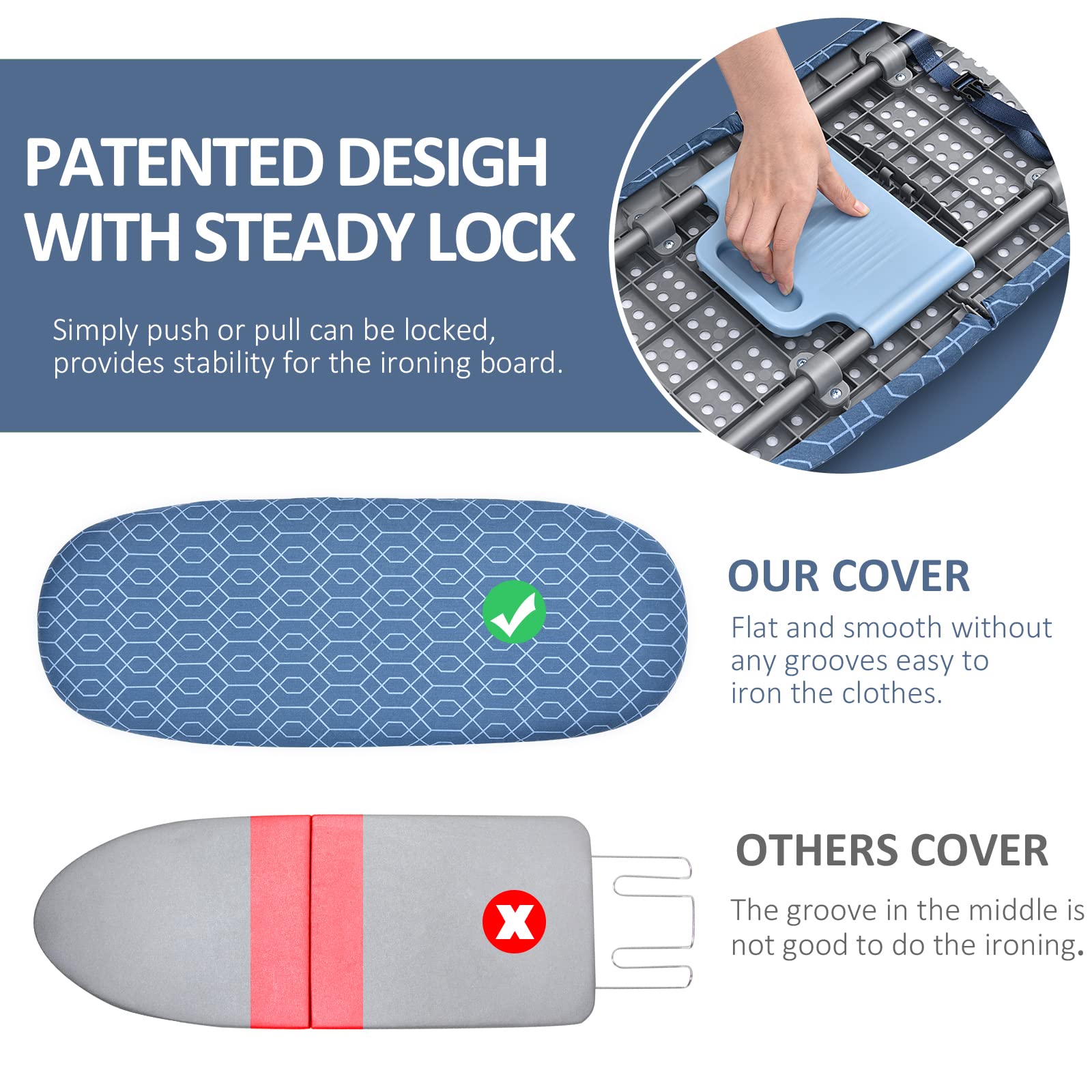Apexchaser Foldable Ironing Board, Tabletop Small Board With 2 Heat Resistant Covers, Portable Folding Mini Non-Slip Feet For Ho