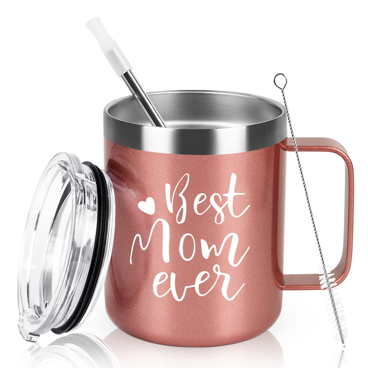 GINGPROUS Best Mom Ever Insulated Travel Mug, Mother's Day Christmas Birthday Gifts for Mom Mother New Mom Mom to Be Mama, Stain