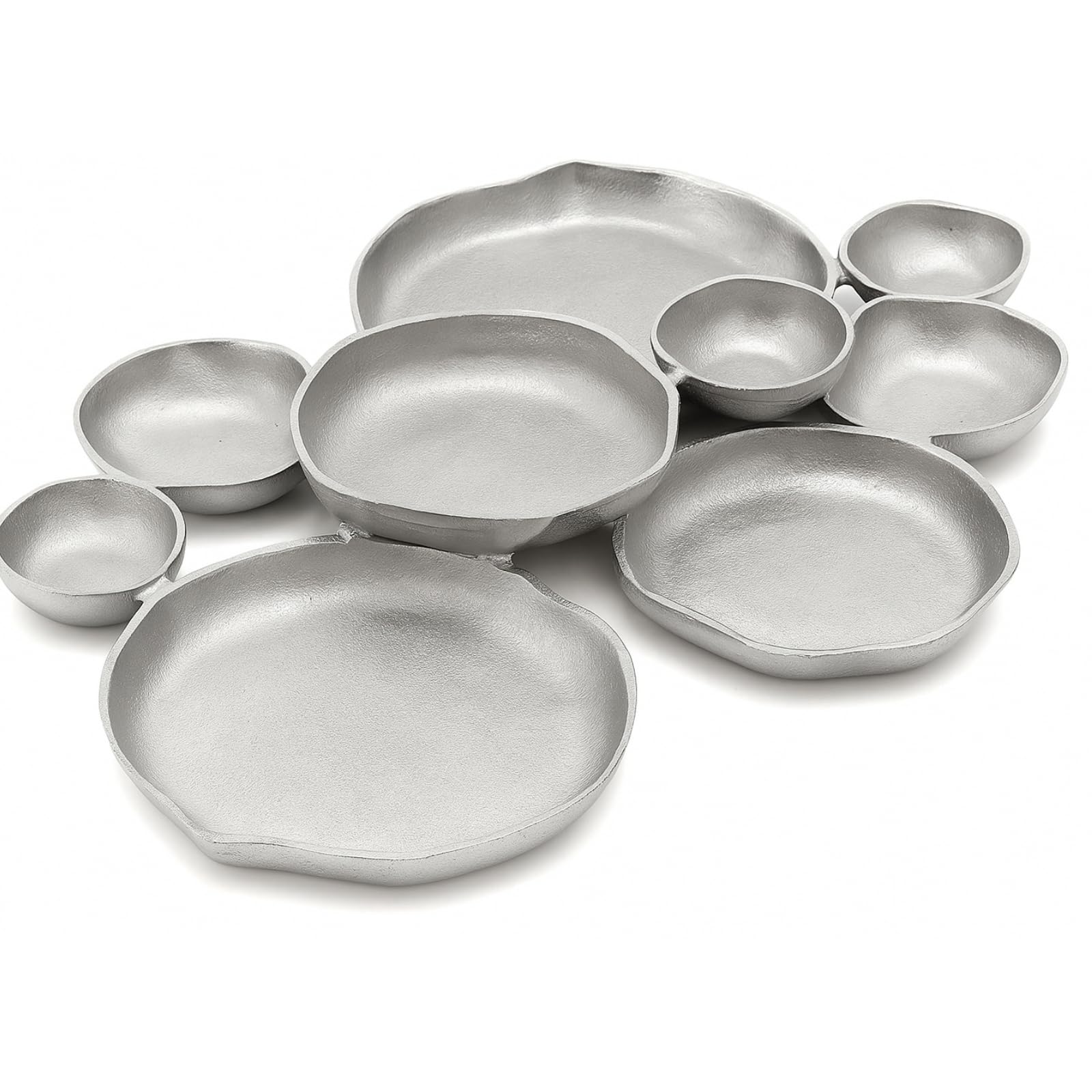 Cluster Decorative Bowls, Bright Silver Brass - Decoration