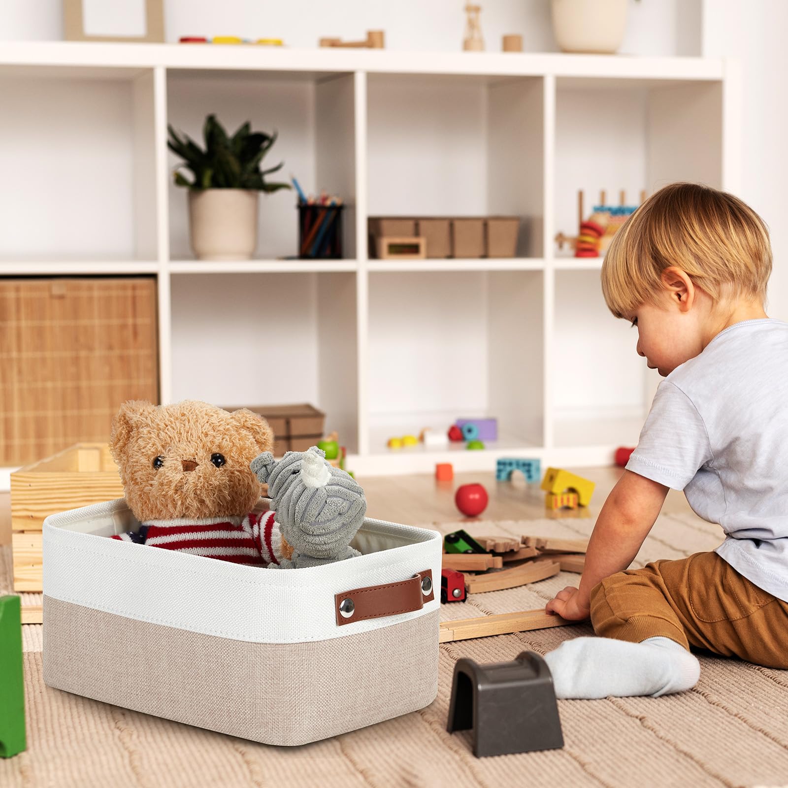 Dullemelo Small Storage Bins With Handles Set Of 2 Collapsible Storage Bins For Organizing 11.8X7.9X5.1 Inch Small Fabric Storag