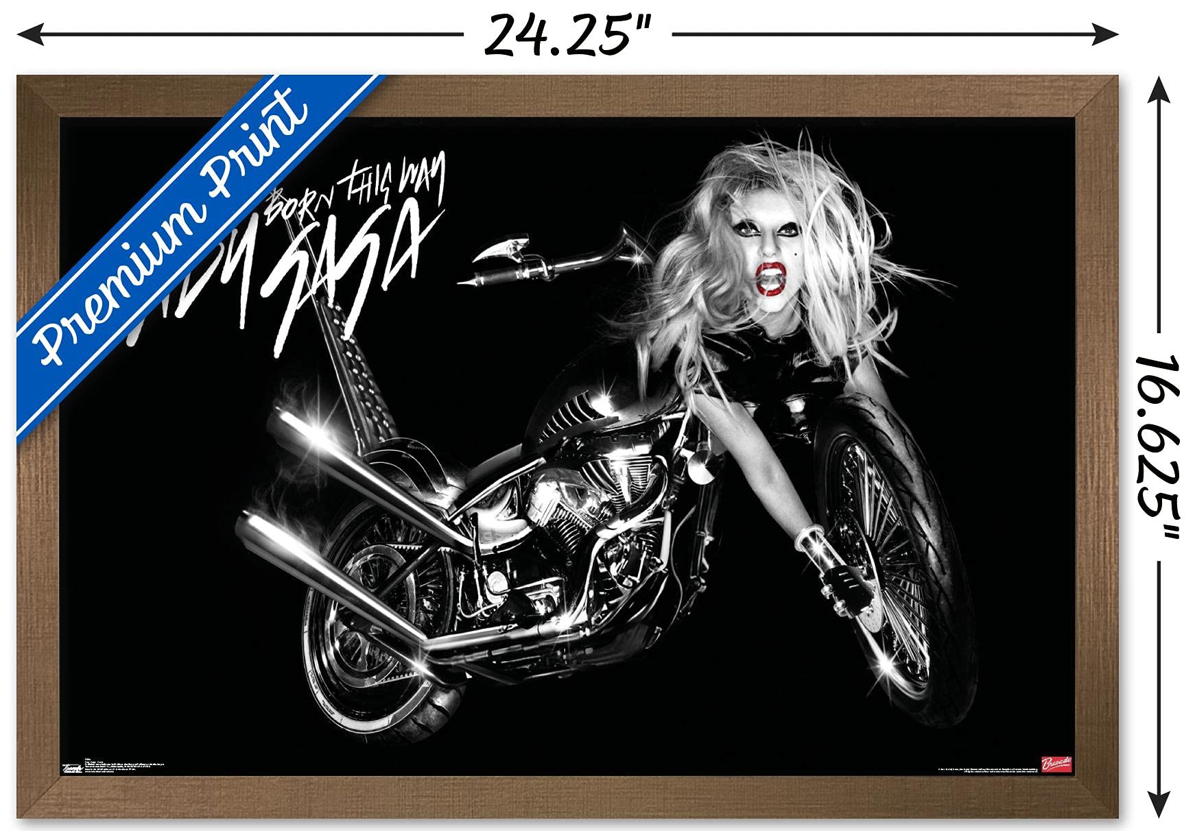Trends International Lady Gaga - Cover Wall Poster, 14.725'' X 22.375'', Bronze Framed Version
