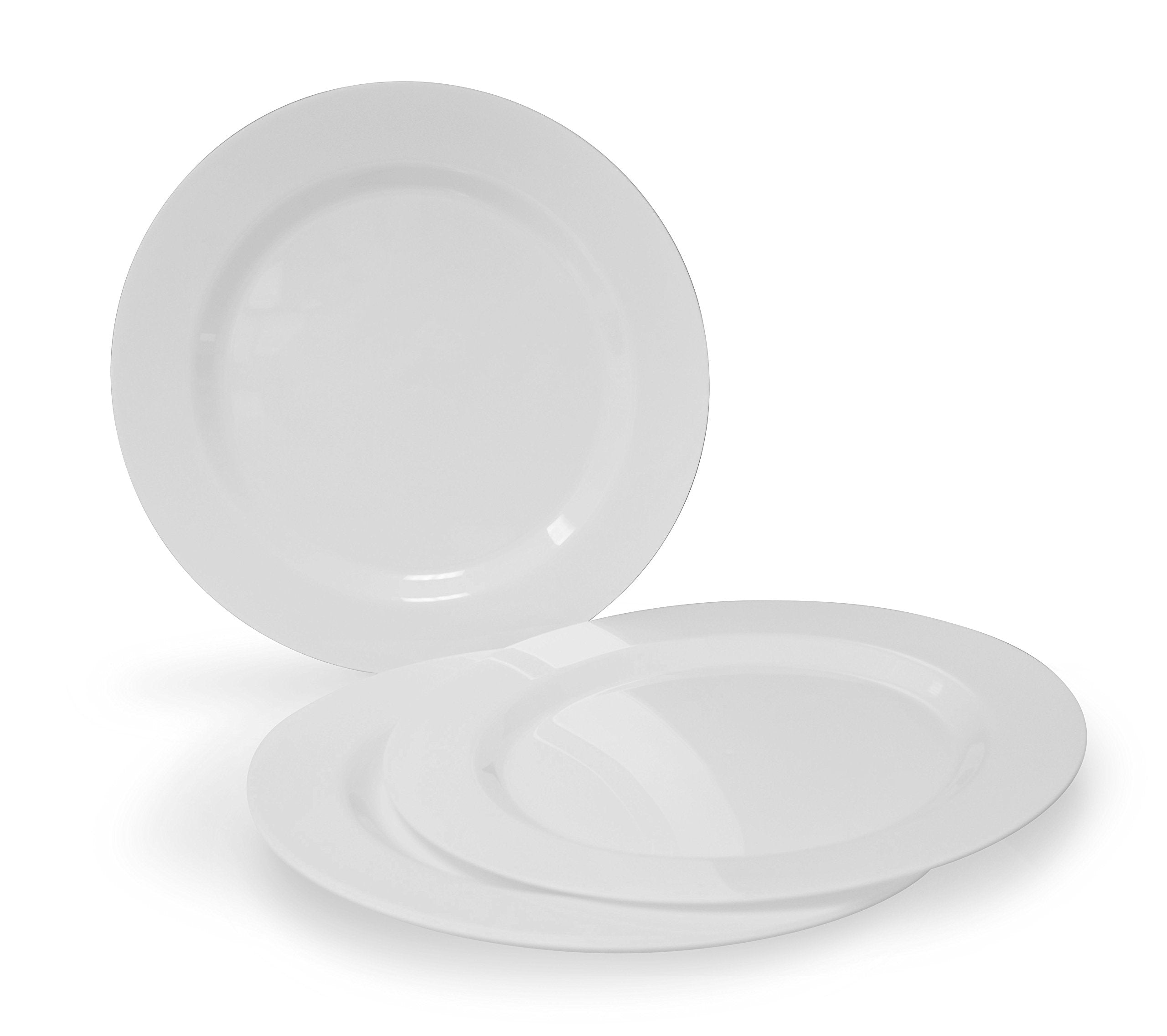 ' OCCASIONS '' 960 Piece set (120 Guests)-Heavyweight Wedding Party Disposable Plastic Plate Set -120 x10.5'' + 120 x7.5'' +Silverware +Cups+linen like paper Napkins (Plain white plates)