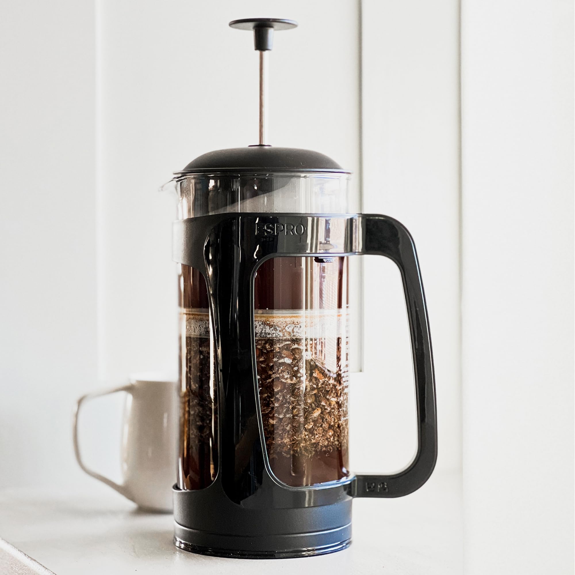 ESPRO P3 French Press Coffee Maker, 32 oz, Black - Patented Double Microfilter for Grit-Free Coffee, Model 1432C-BK