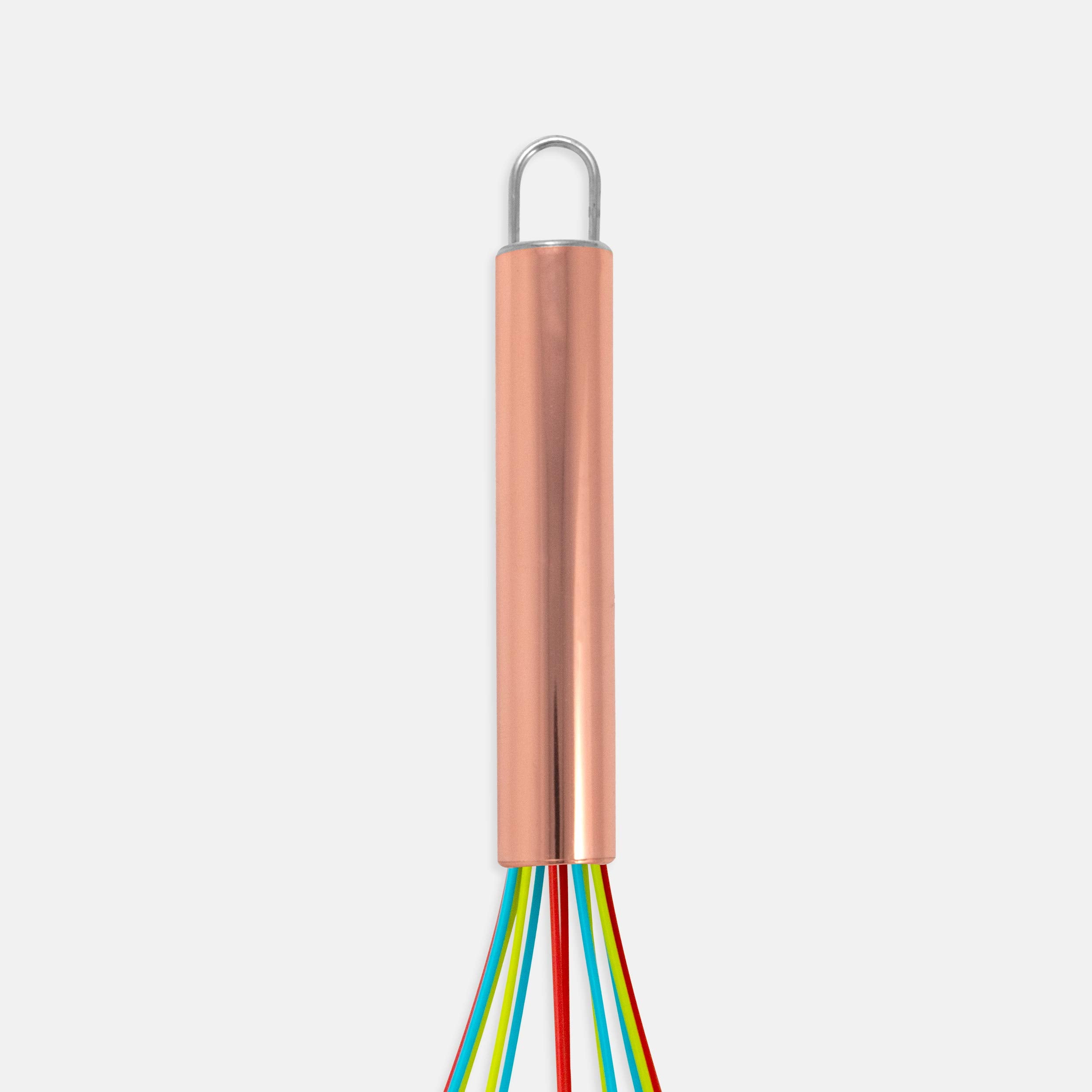 Excelsteel - 230 Excelsteel Perfect Durable Gift For Mixing Easy To Clean Up Silicone Tri-Color Whisk, 8'', Rose Gold