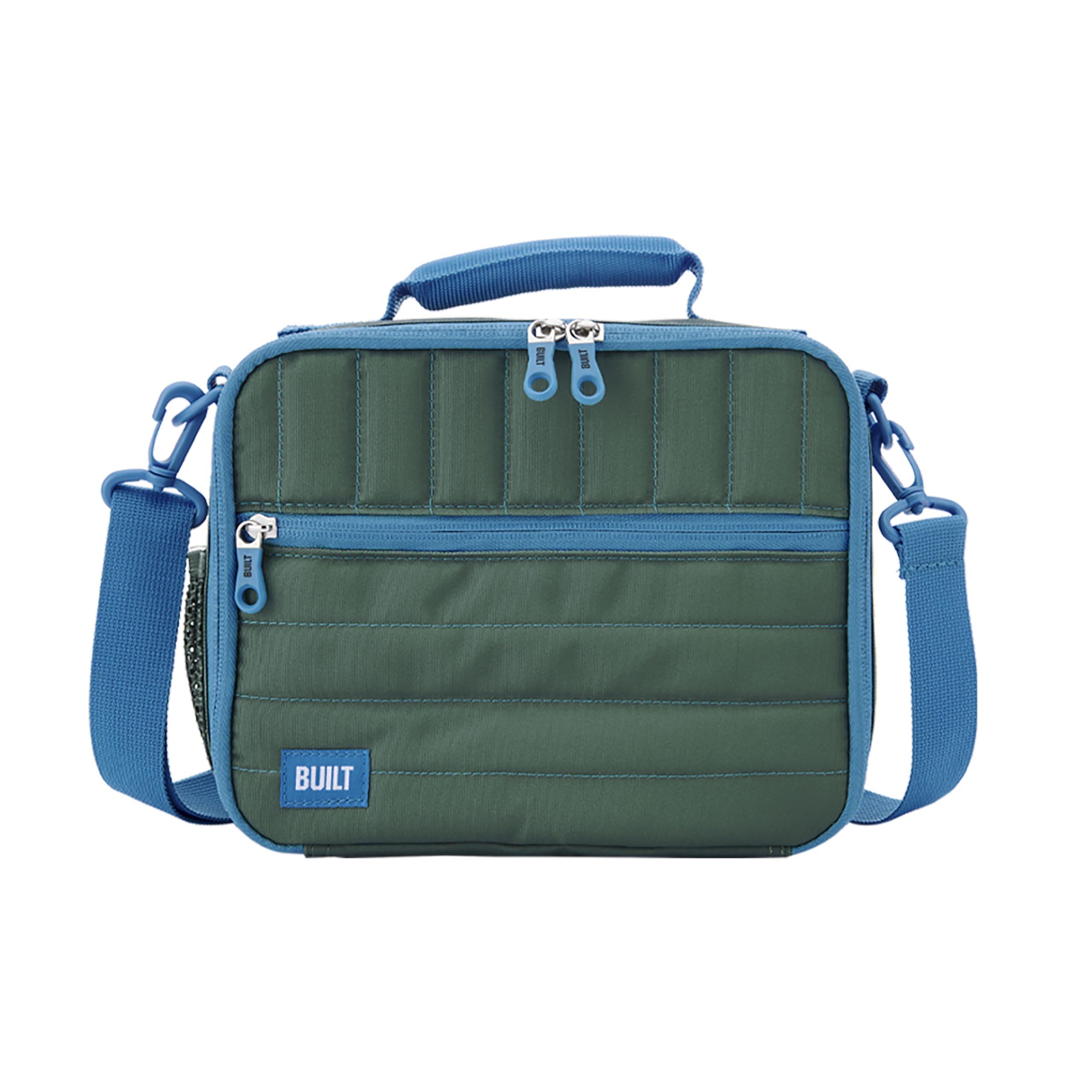 Built Puffer Water-Resistant Polyester Lunch Box, Lightweight Insulated And Reusable With Detachable Adjustable Strap, Forest Gr