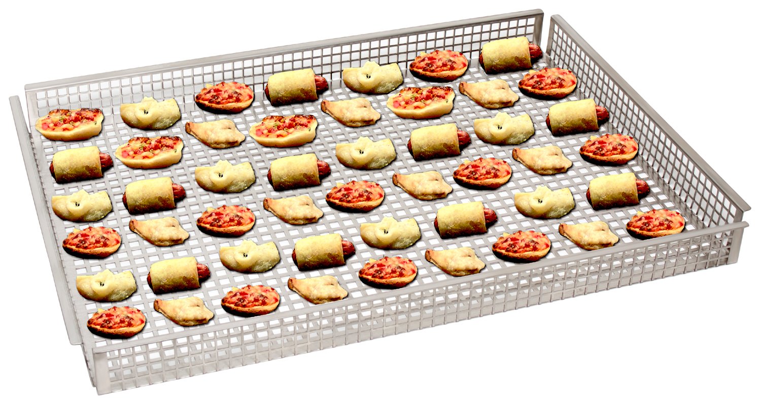 Cadco Cob-H Half-Size Oven Basket, Stainless Steel, 3.5 Lbs., For Commercial Use, Dishwasher Safe, Accessories For Crispy Foods
