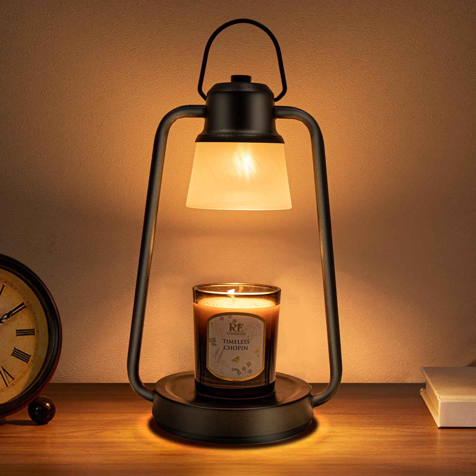 MAOYUE Candle Warmer Lamp with Timer and Dimmer for Jar Candles - Electric Wax Melt Warmer, Vintage Black Decor Lamp, Perfect Ho