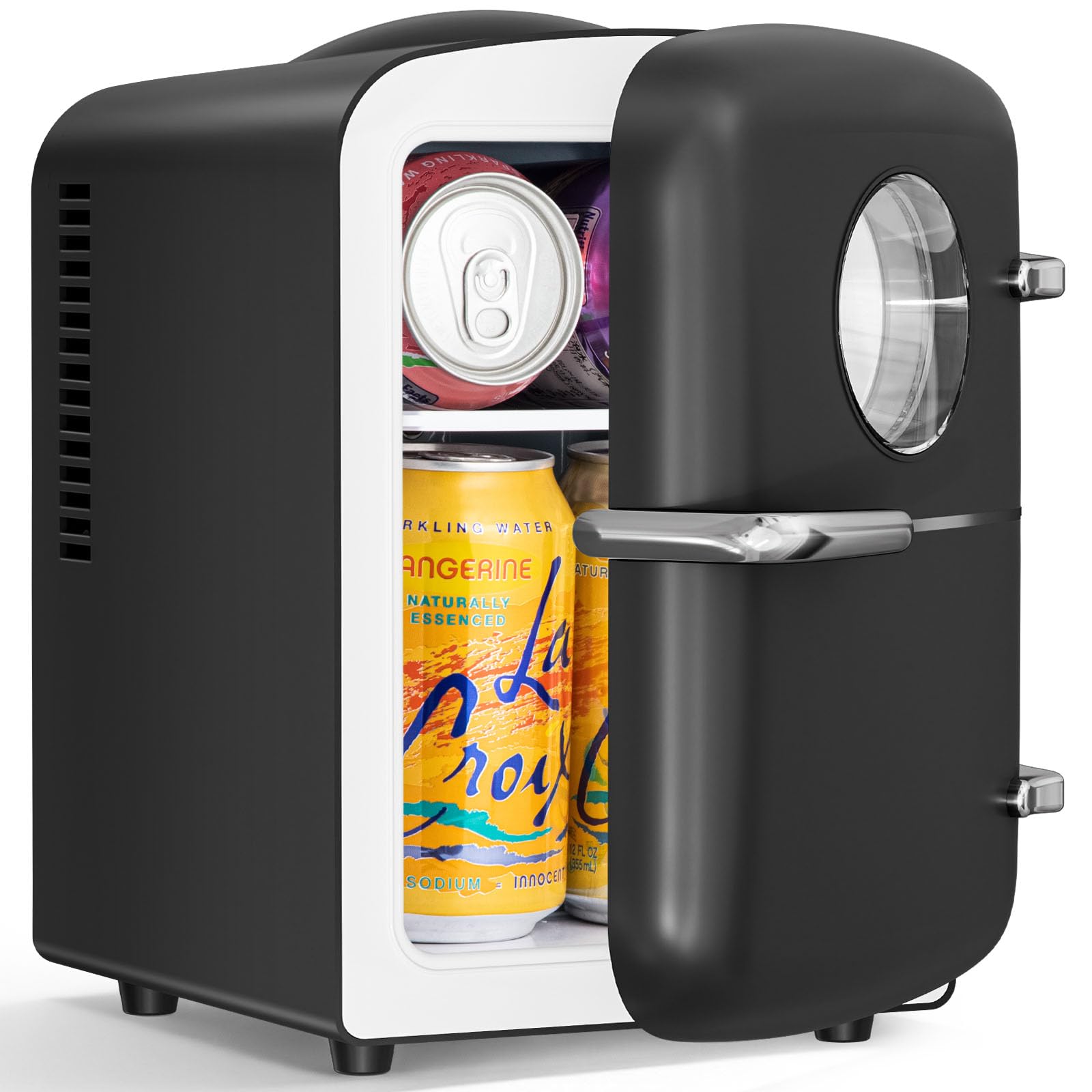 Antarctic Star Mini Fridge, 4L Capacity/6 Cans Portable Cooler and Warmer Compact Refrigerator, for Bedroom,Car,Office and Dorm,